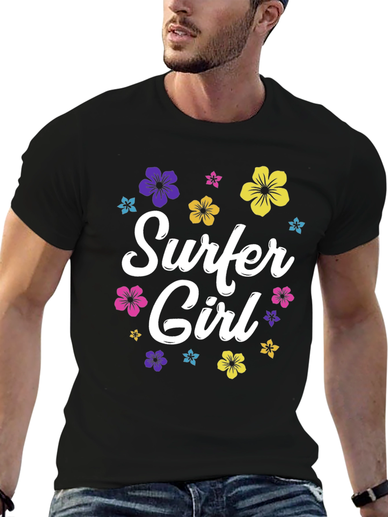 Surfer Girl Floral T-Shirt - Summer Style
