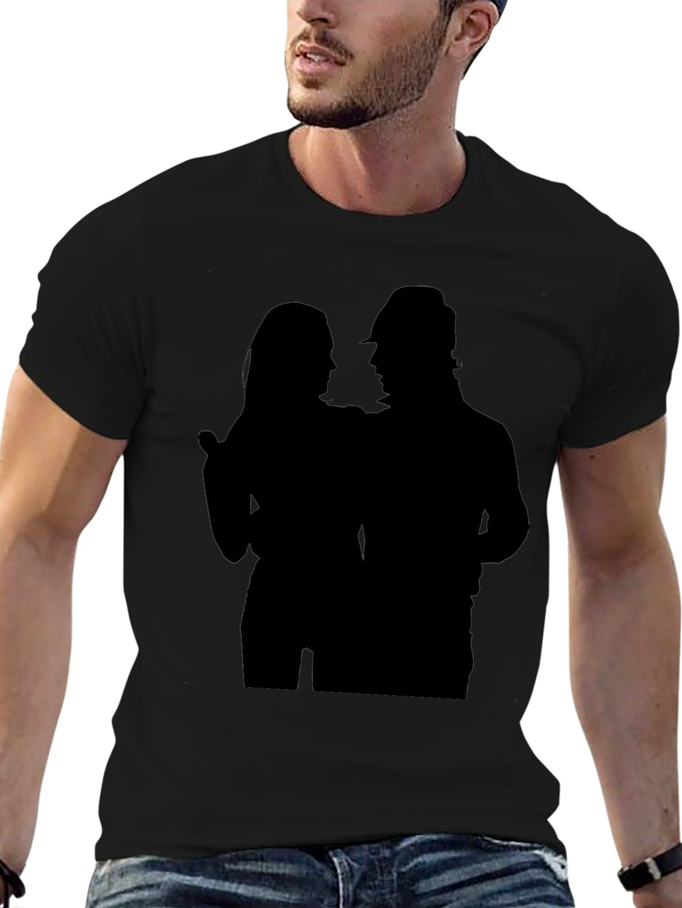 Silhouette Couple Black Graphic Tee