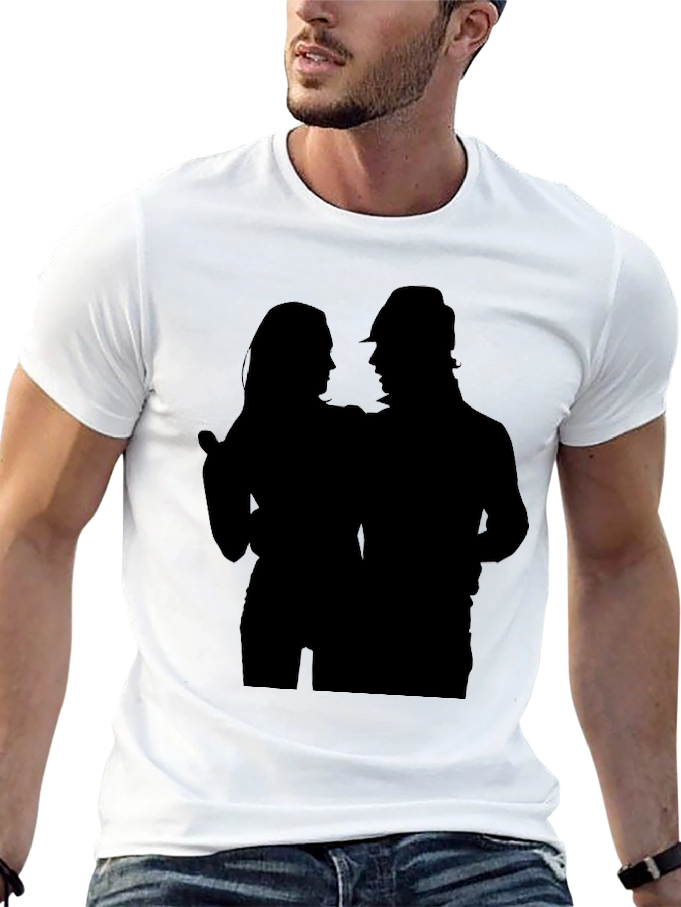 Silhouette Couple Black Graphic Tee