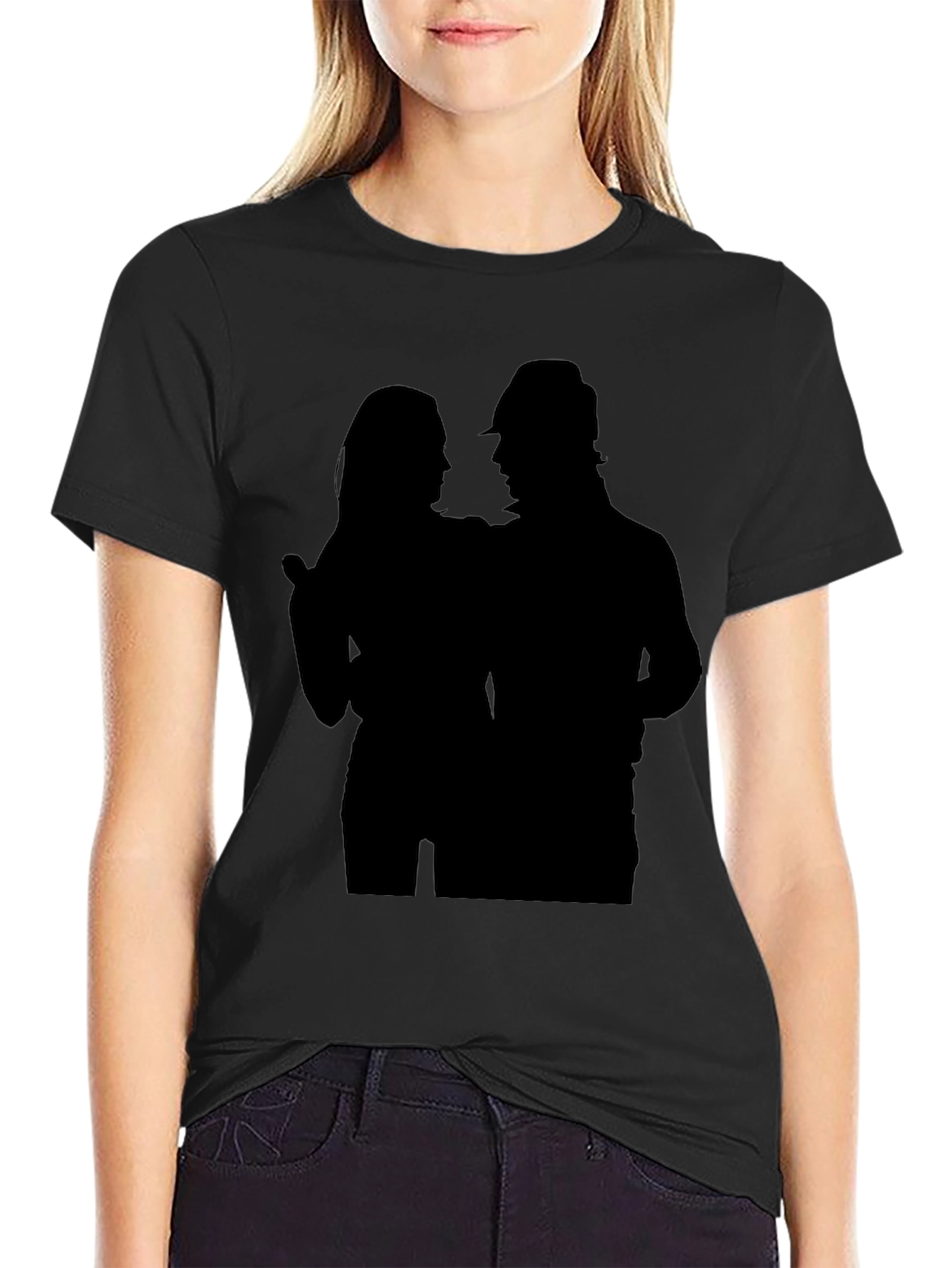 Silhouette Couple Black Graphic Tee