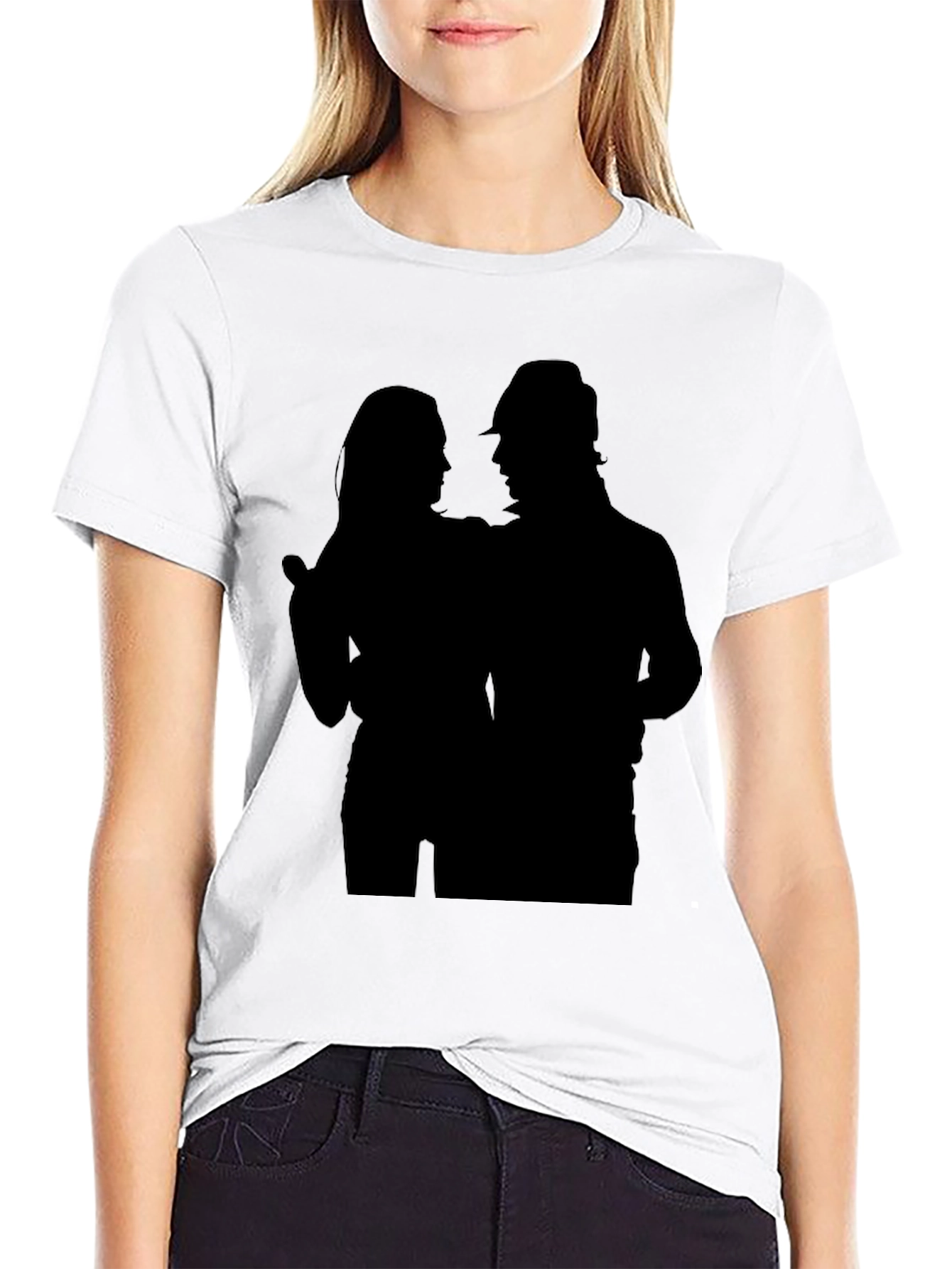 Silhouette Couple Black Graphic Tee