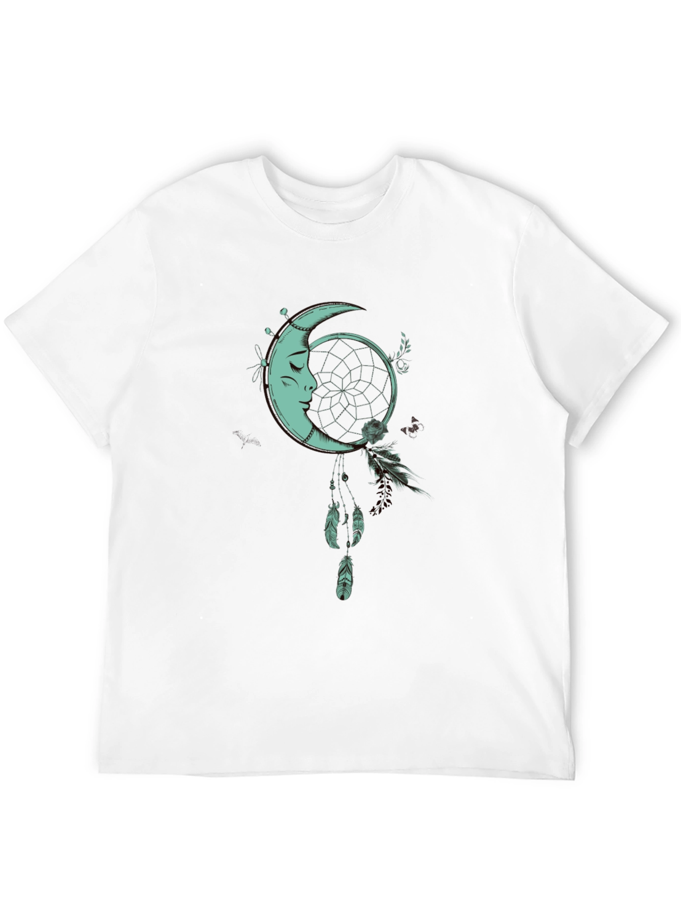 Moon Dreamcatcher Graphic Tee - Black Cotton Shirt
