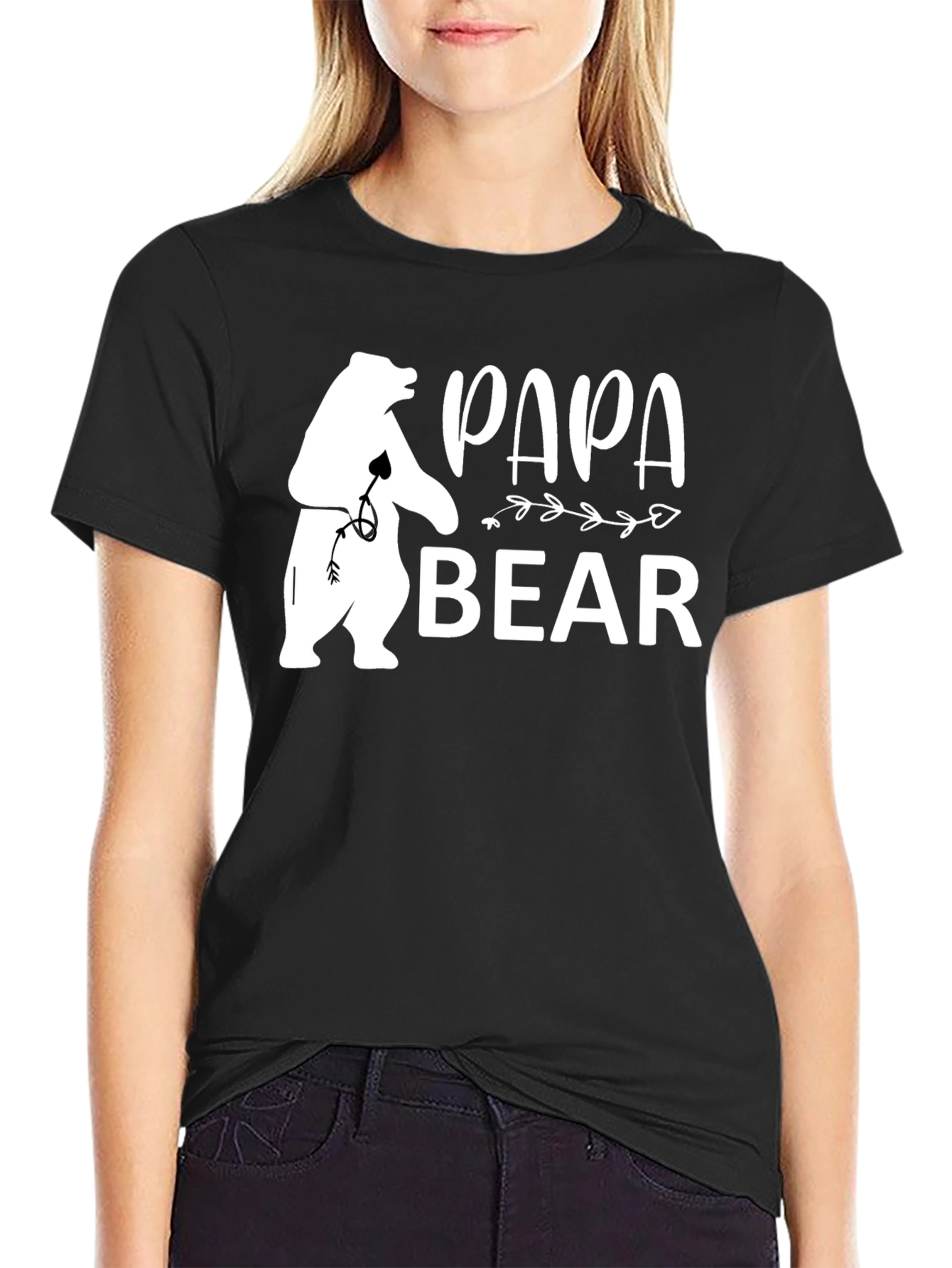 Papa Bear Graphic Tee - Black Short Sleeve