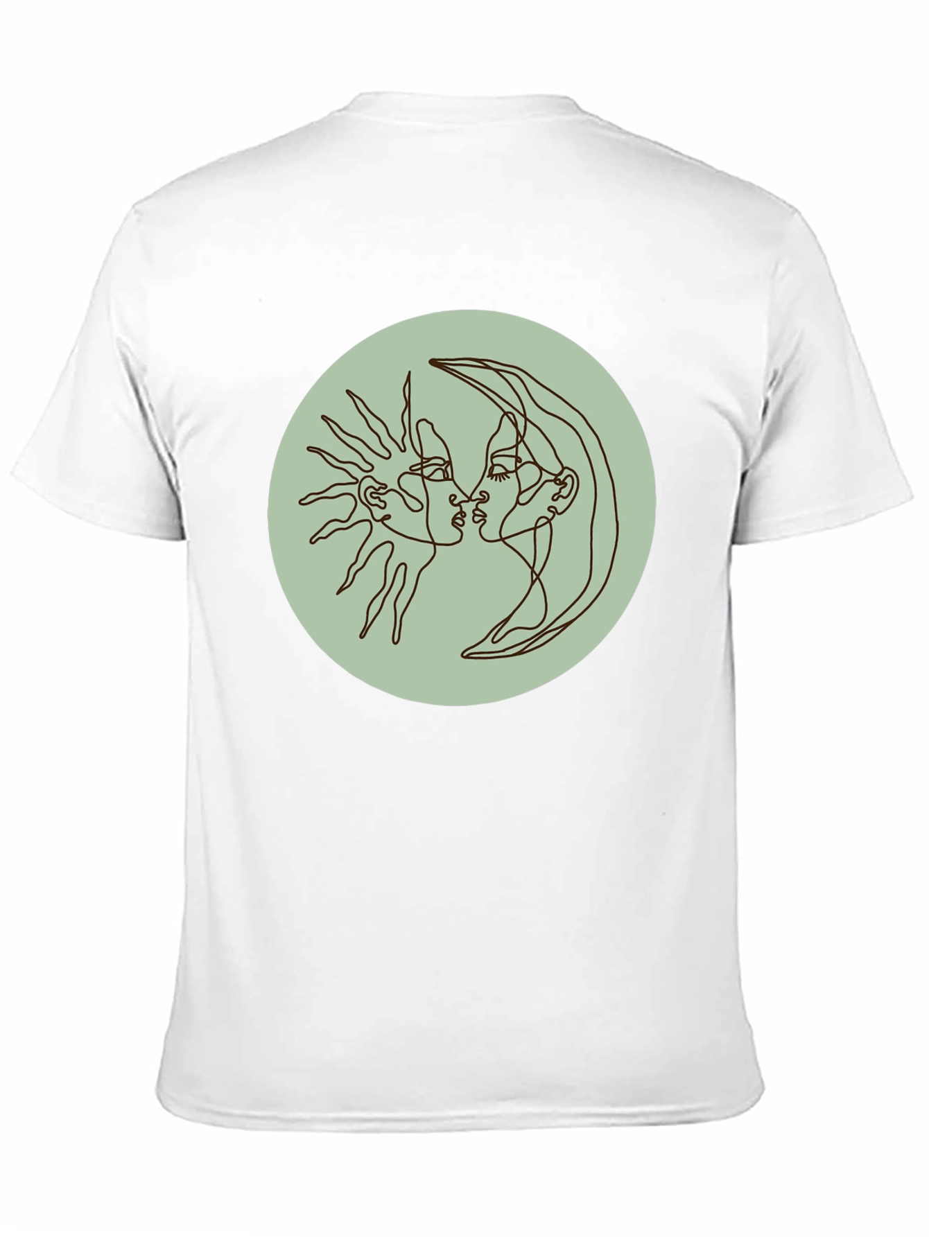 Sun and Moon Kiss T-Shirt - Celestial Line Art