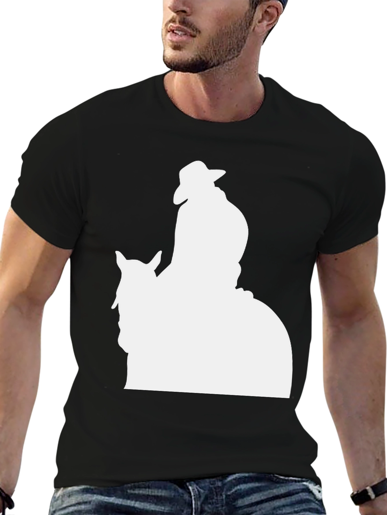 Cowboy Silhouette Graphic Tee - Classic Black