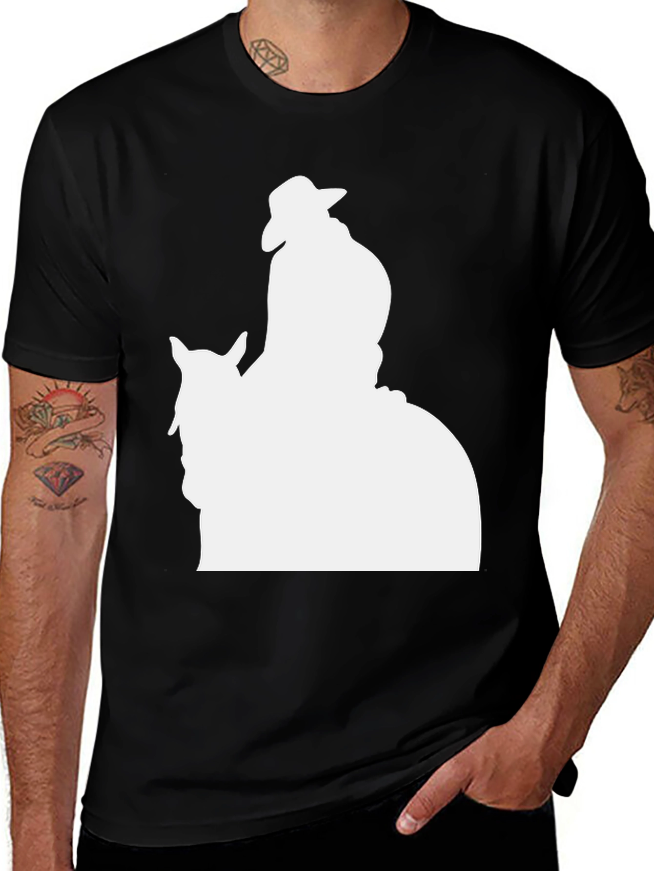 Cowboy Silhouette Graphic Tee - Classic Black