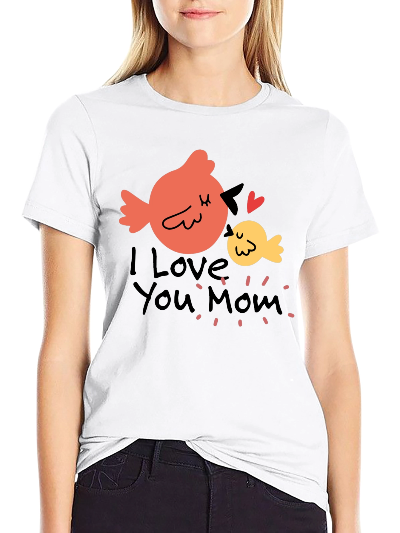 I Love You Mom Bird Graphic T-Shirt