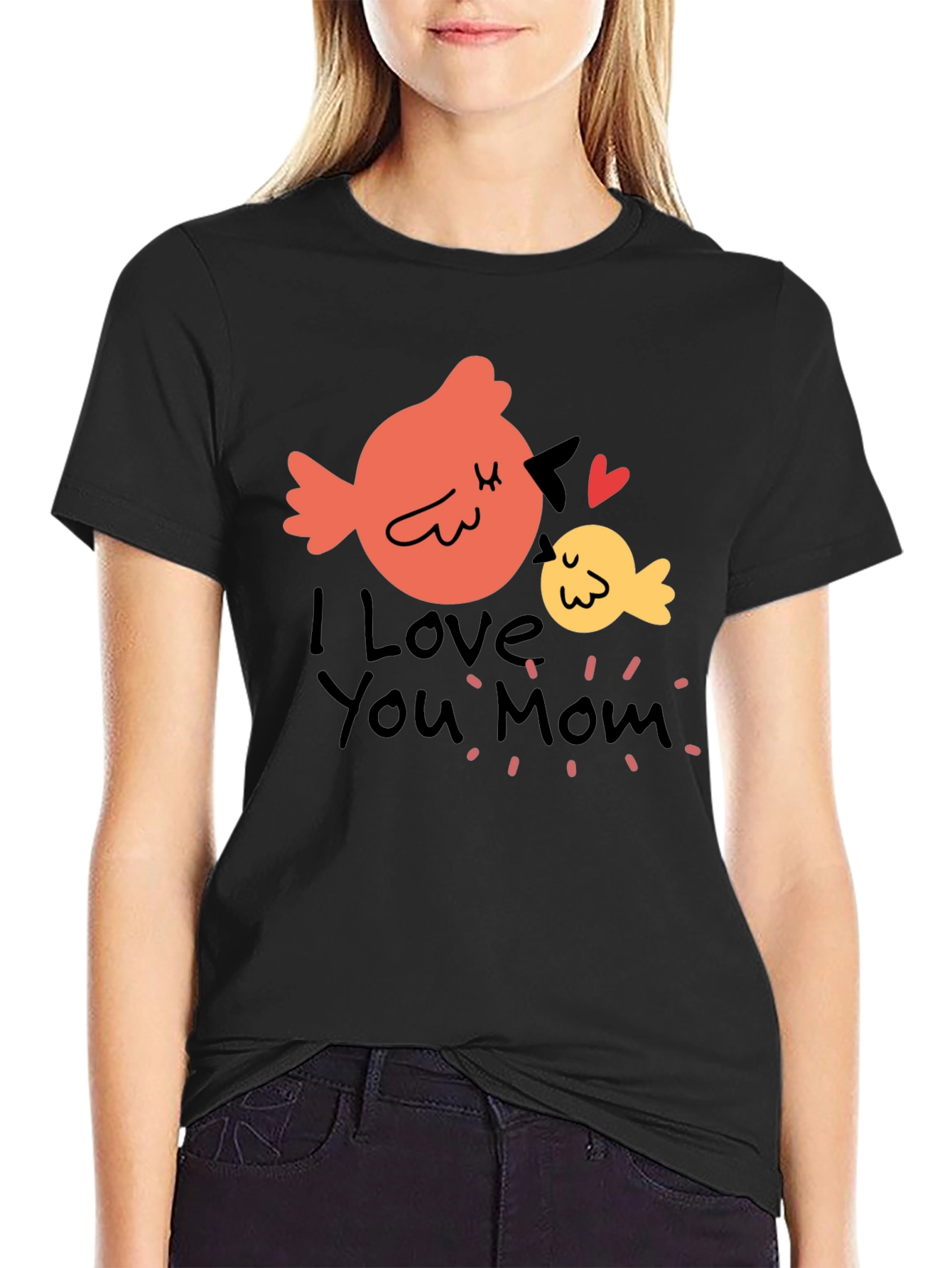I Love You Mom Bird Graphic T-Shirt