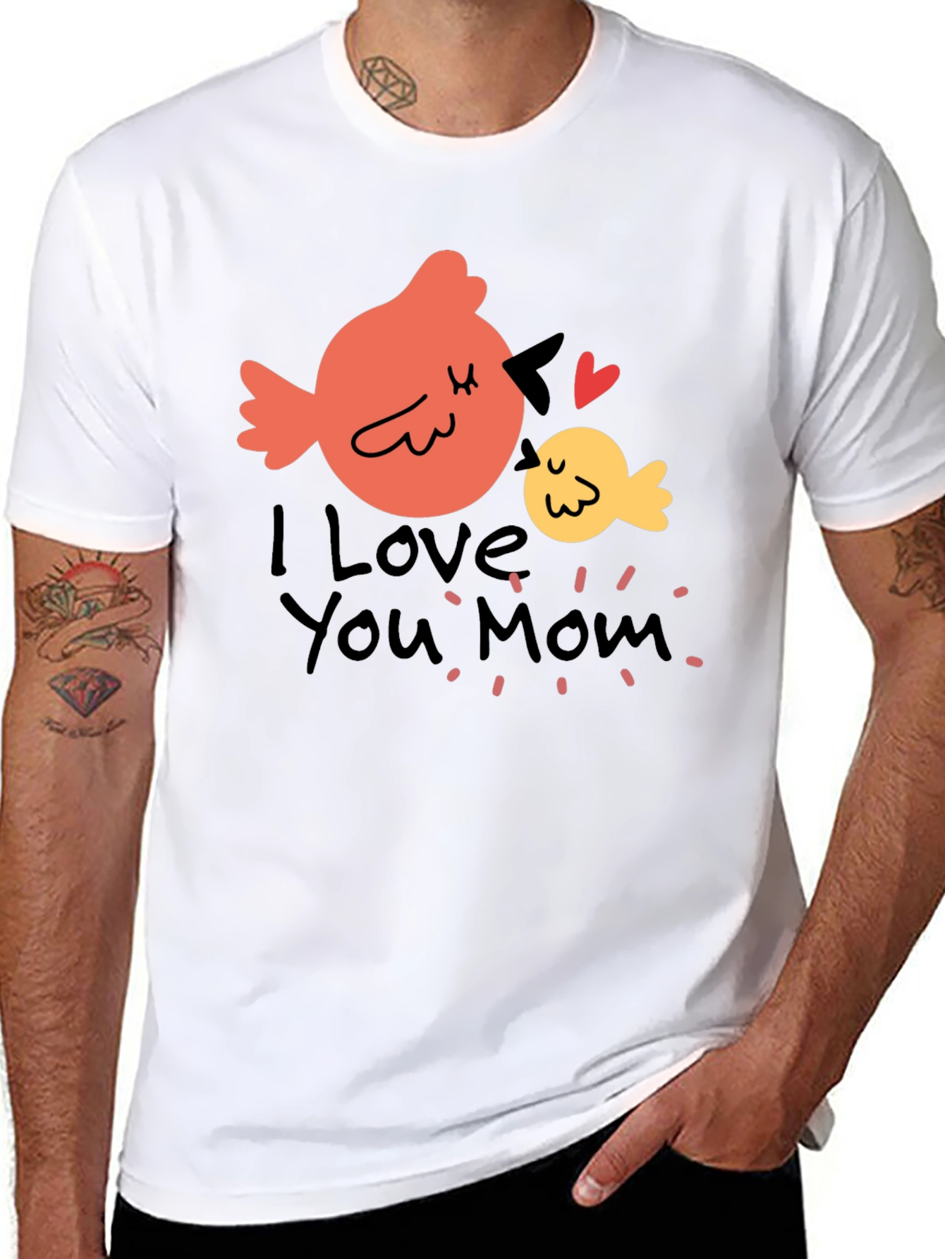 I Love You Mom Bird Graphic T-Shirt