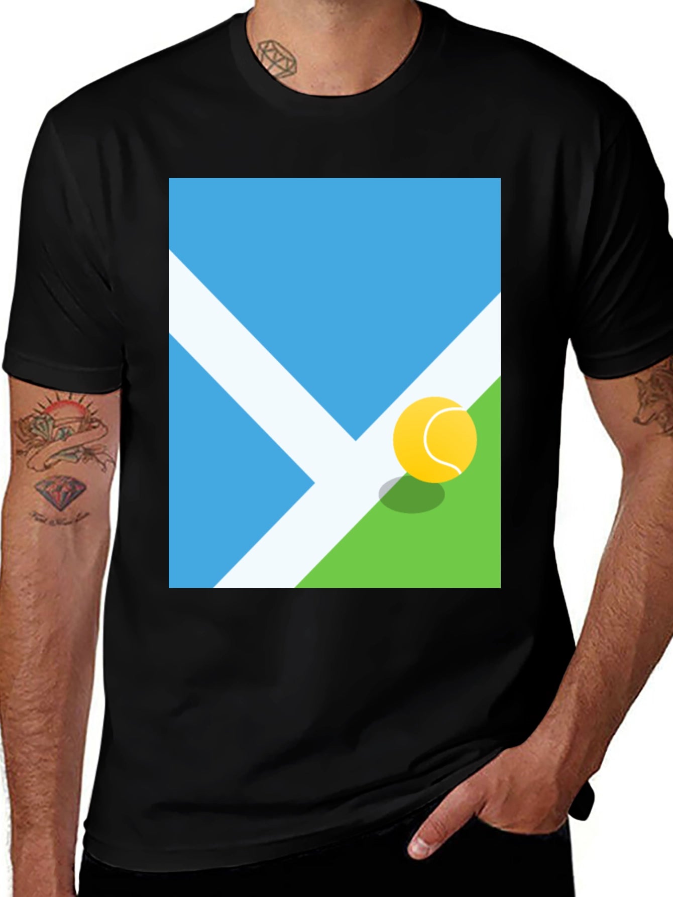 Tennis Court Graphic Tee - Modern Sportswear