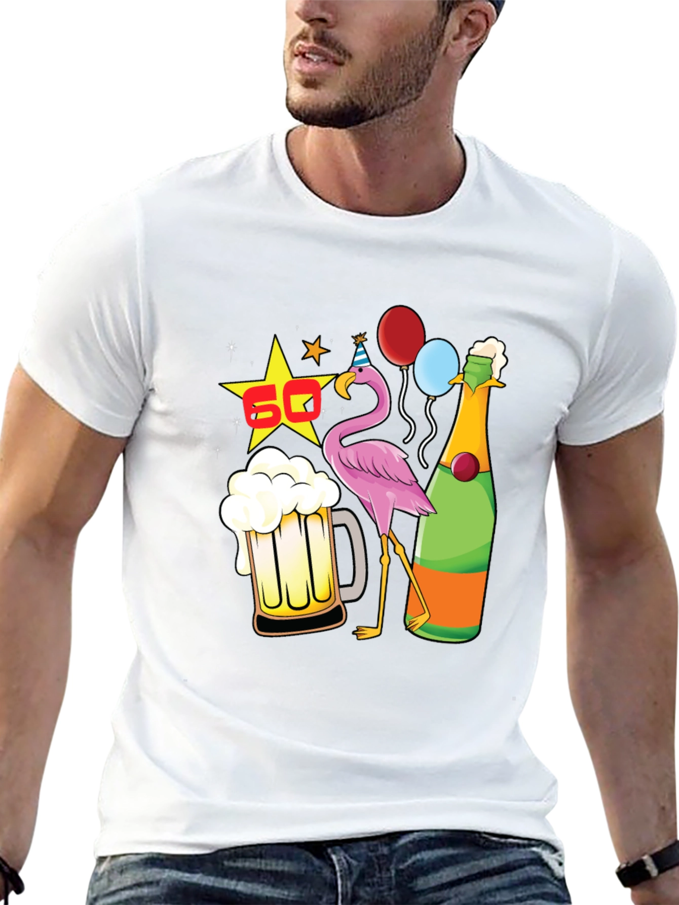 60th Birthday Flamingo Beer T-Shirt