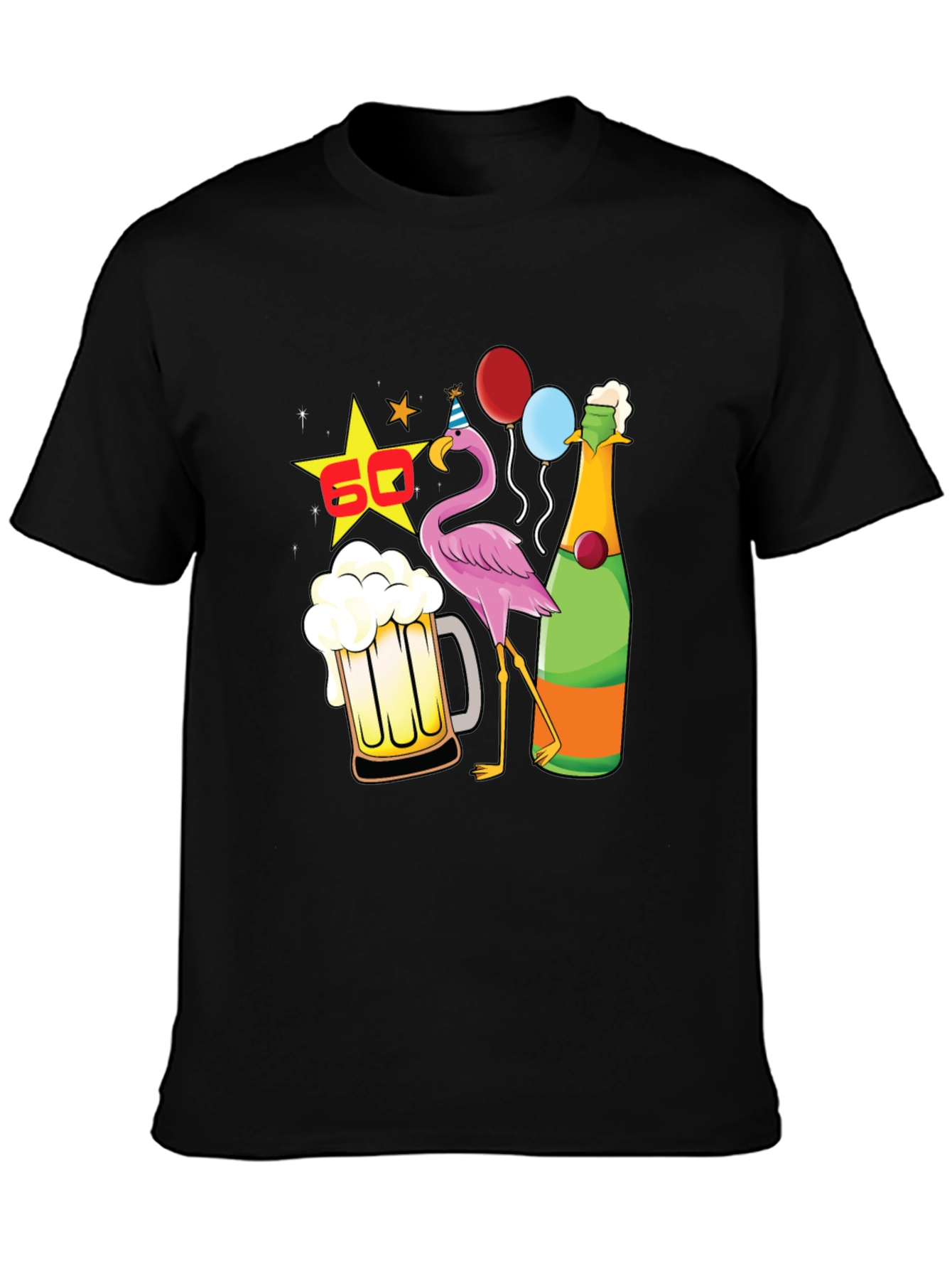 60th Birthday Flamingo Beer T-Shirt