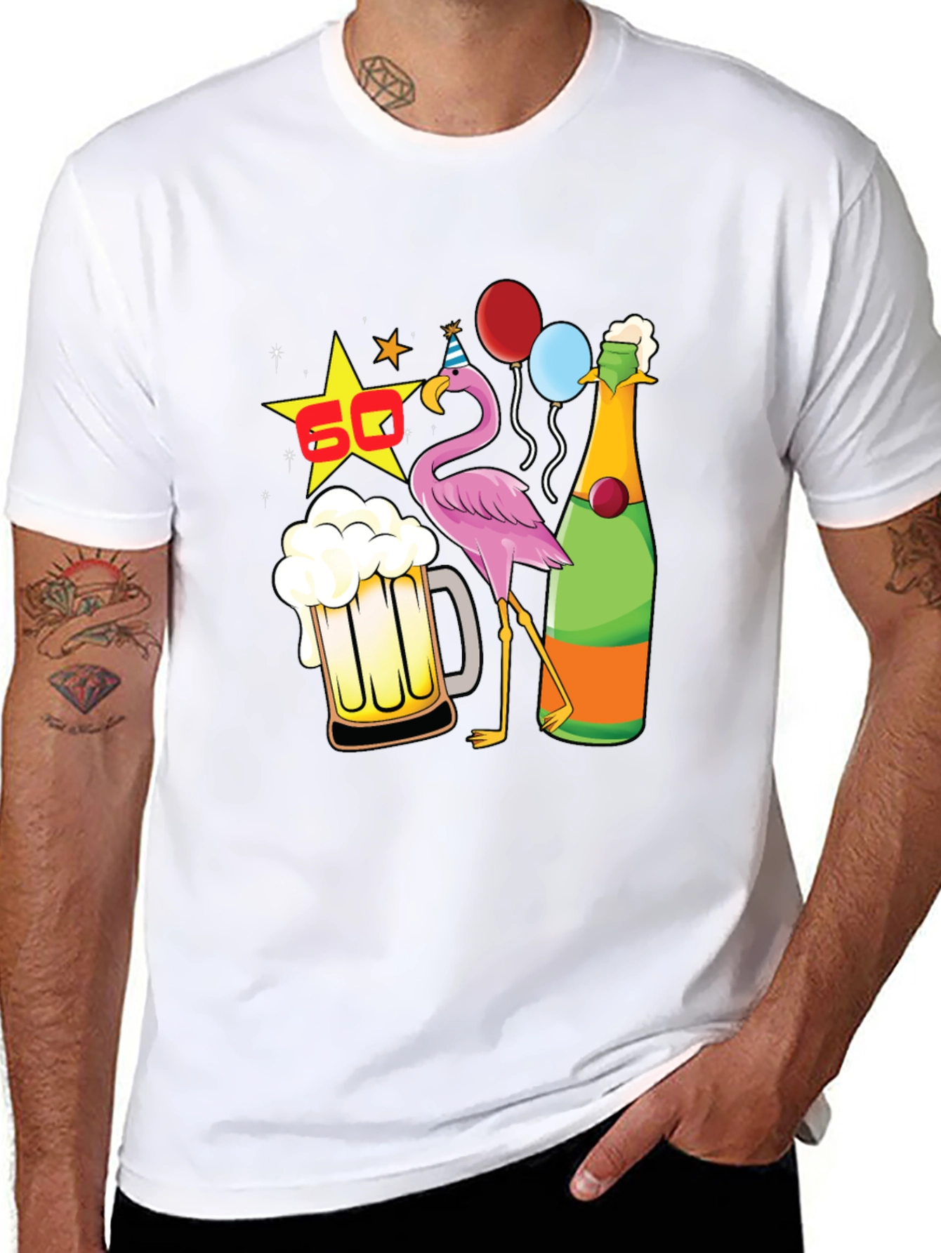 60th Birthday Flamingo Beer T-Shirt