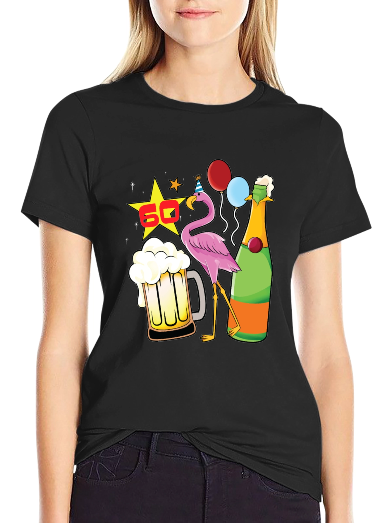60th Birthday Flamingo Beer T-Shirt