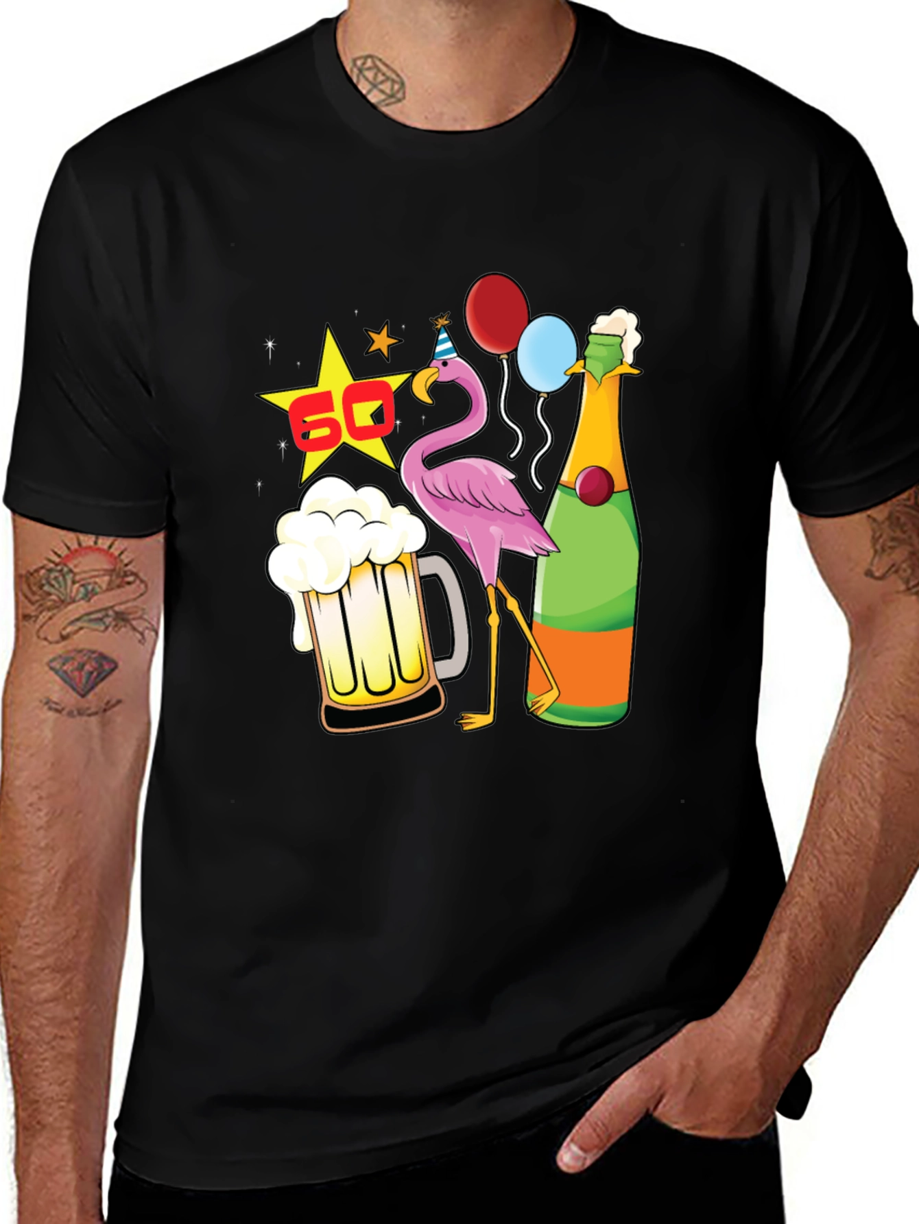 60th Birthday Flamingo Beer T-Shirt