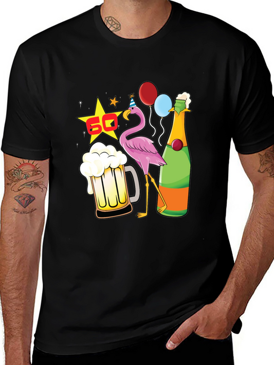 60th Birthday Flamingo Beer T-Shirt