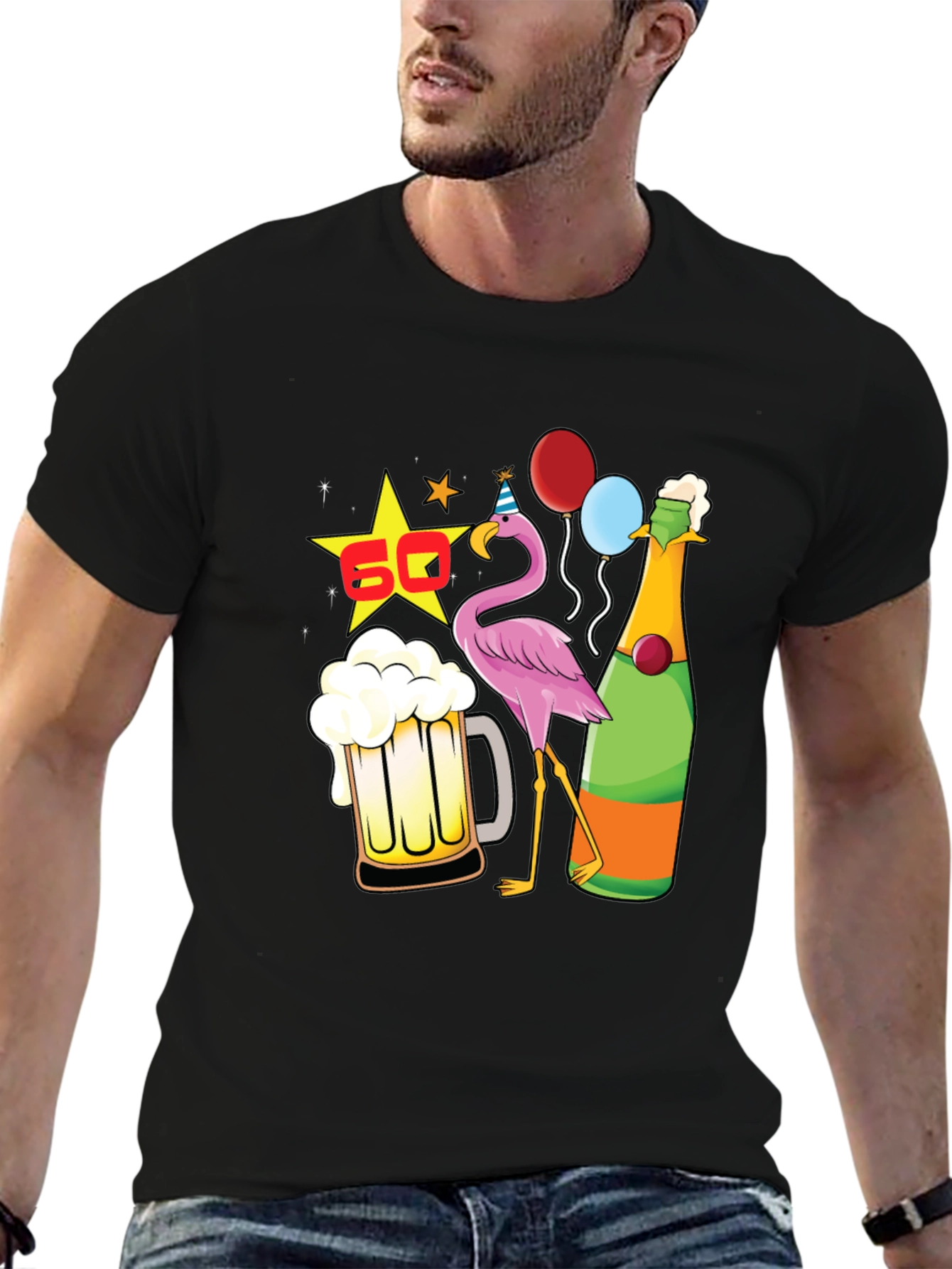 60th Birthday Flamingo Beer T-Shirt