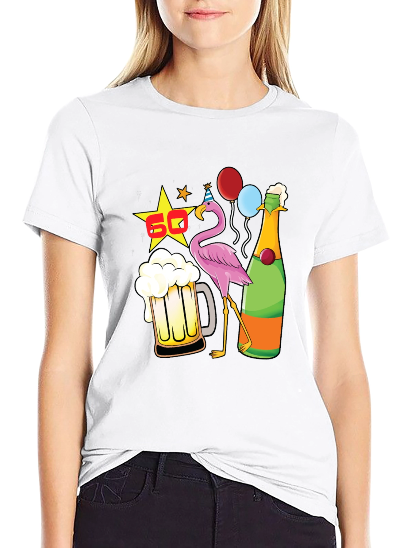 60th Birthday Flamingo Beer T-Shirt