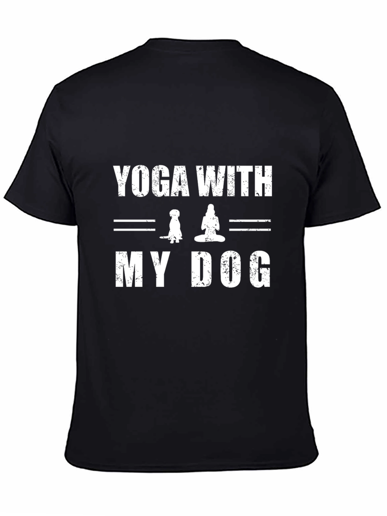Yoga With My Dog T-Shirt - Black Cotton Tee