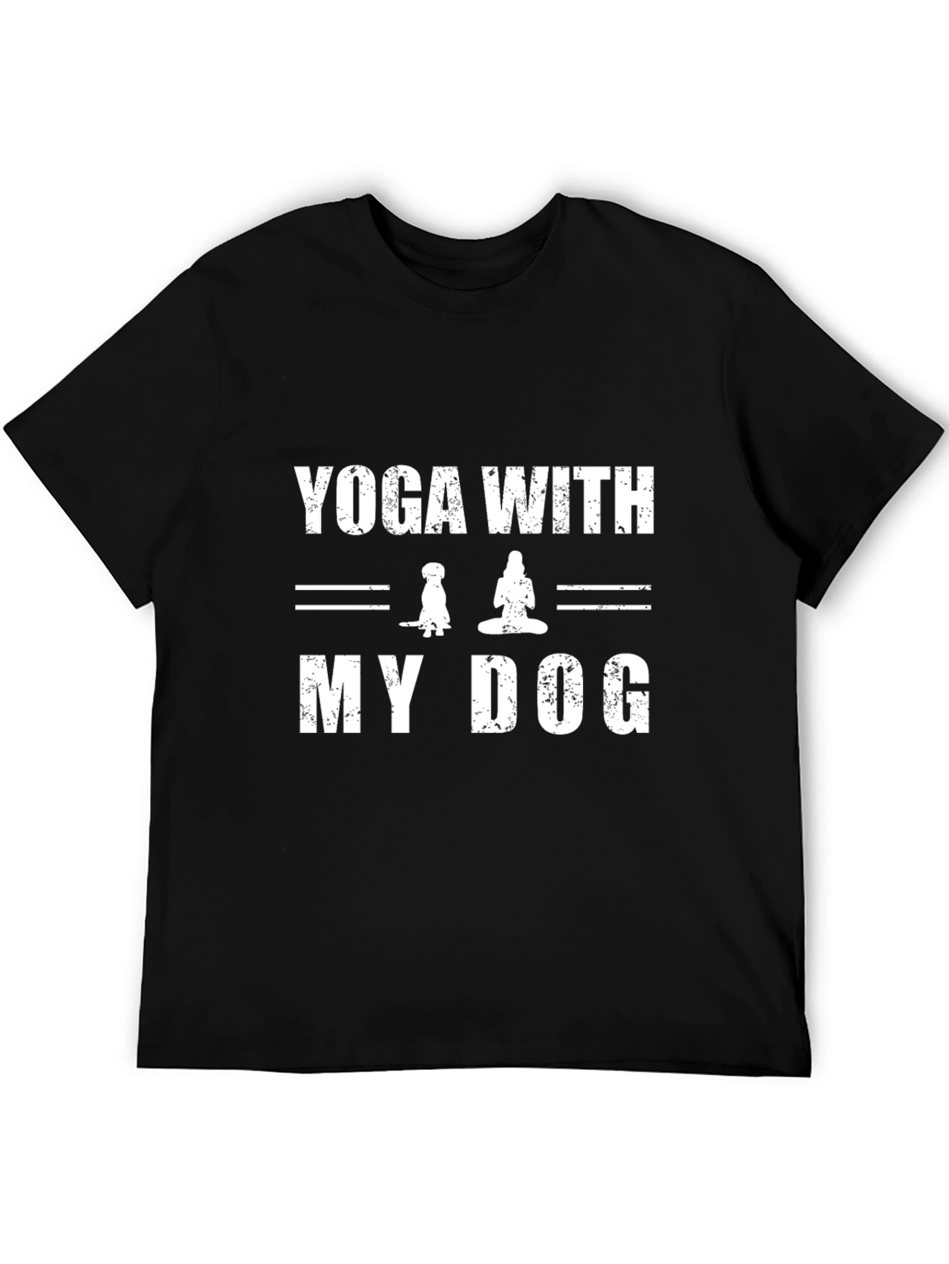 Yoga With My Dog T-Shirt - Black Cotton Tee