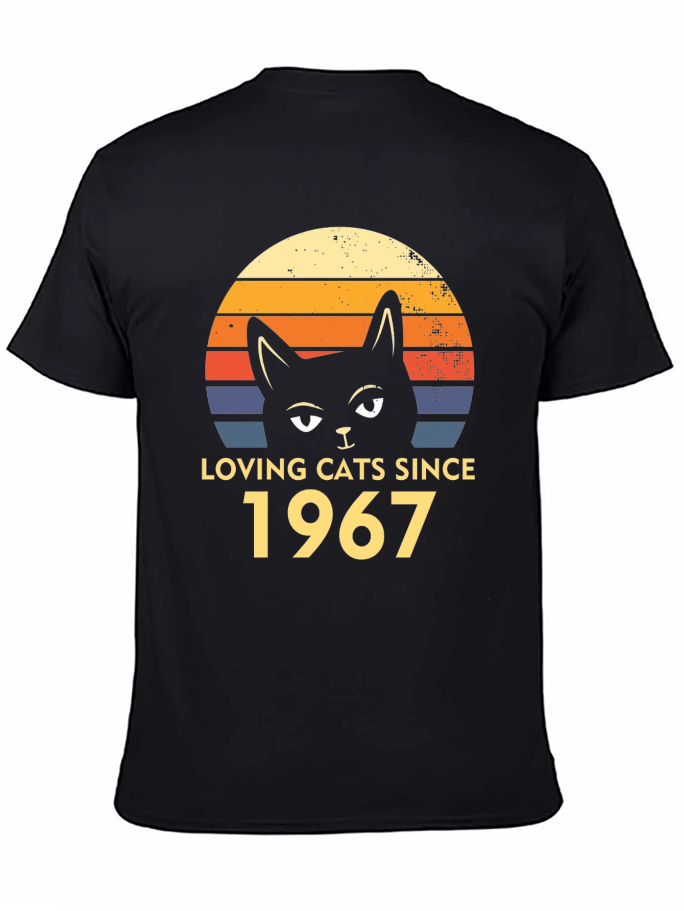 Loving Cats Since 1967 Black T-Shirt