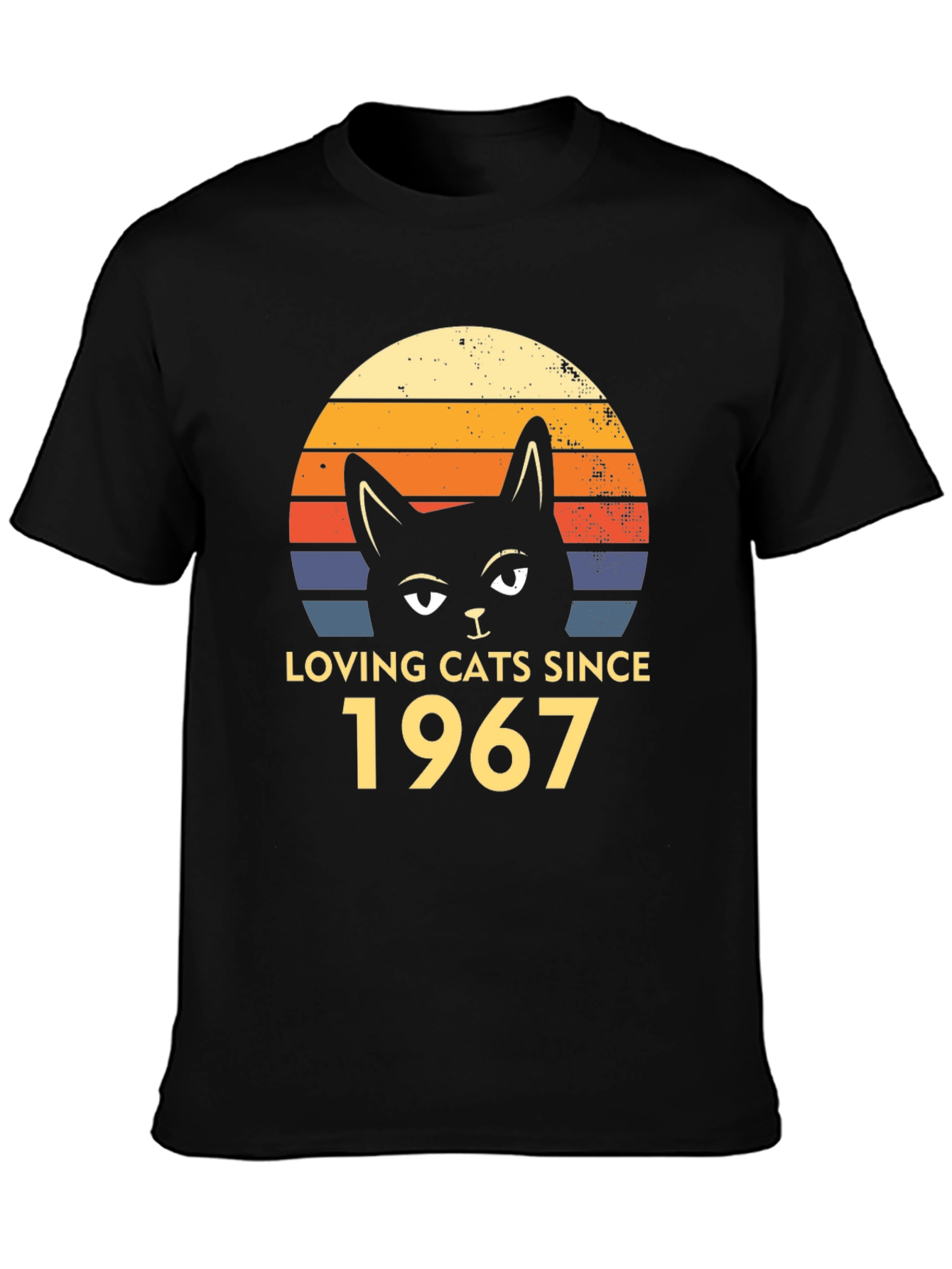 Loving Cats Since 1967 Black T-Shirt