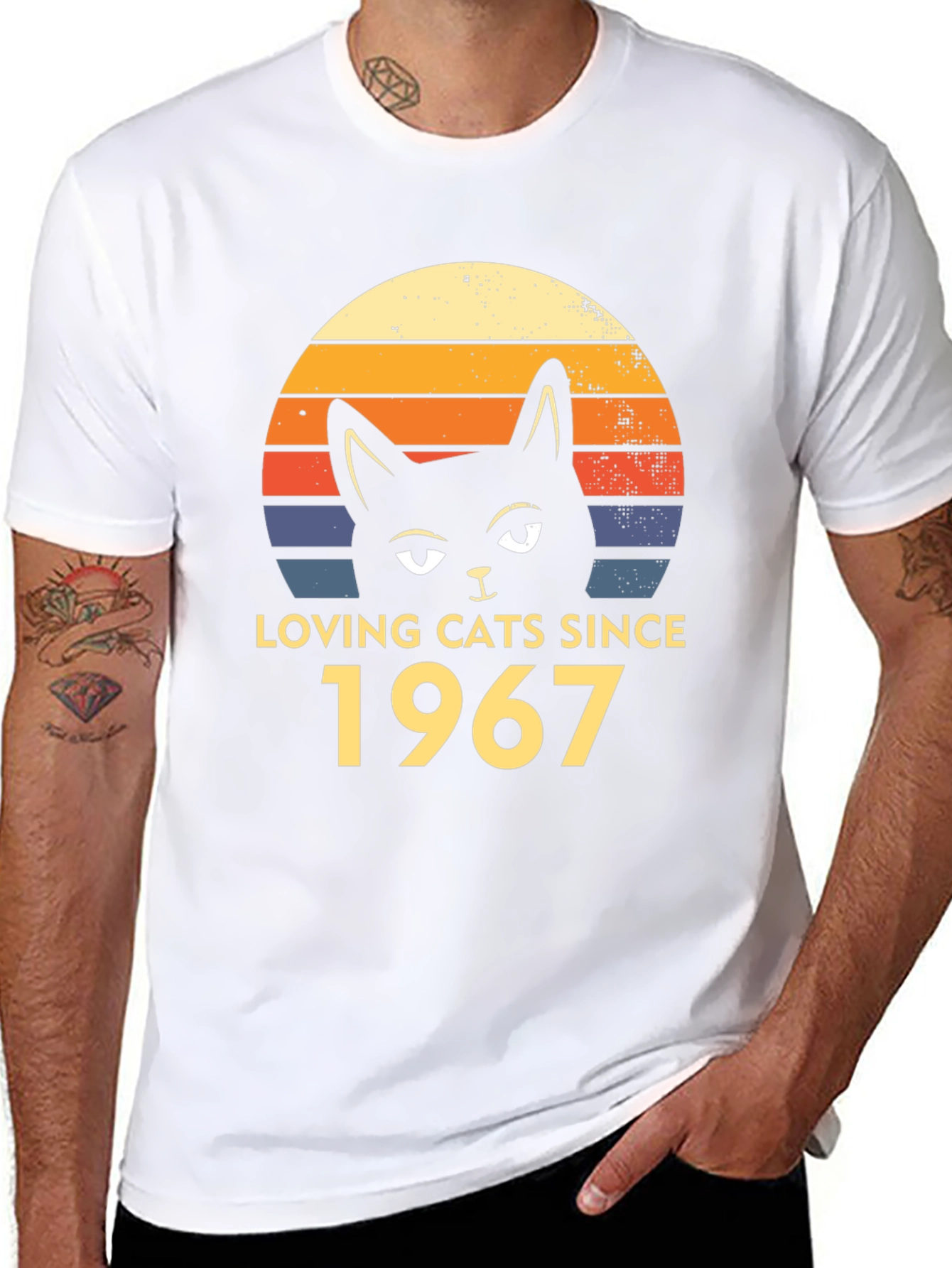 Loving Cats Since 1967 Black T-Shirt