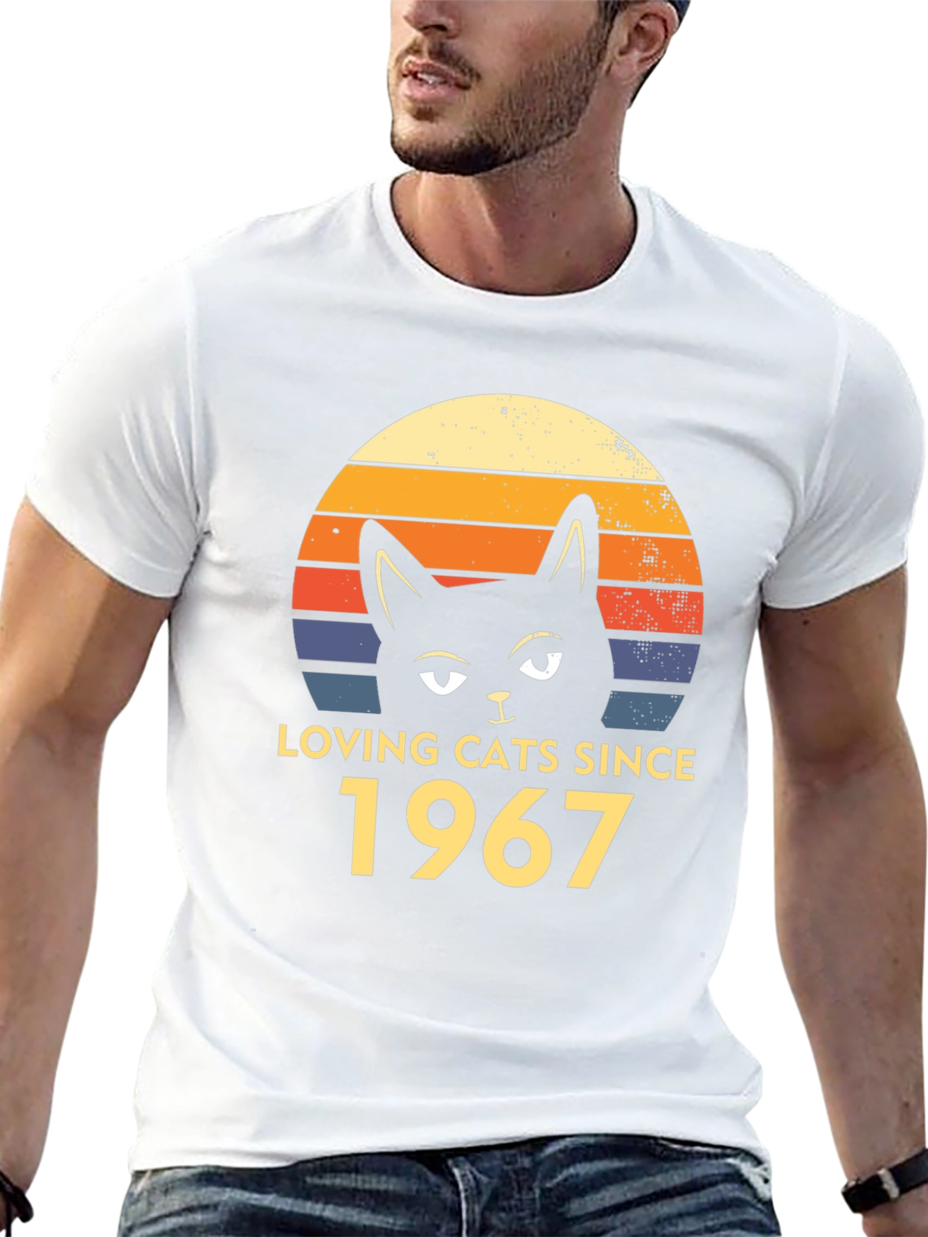 Loving Cats Since 1967 Black T-Shirt