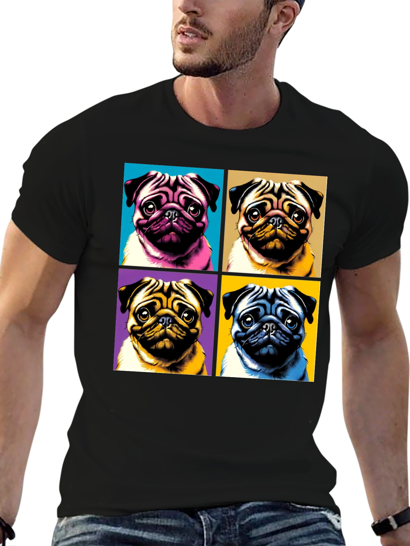 Pop Art Pug T-Shirt - Unique Dog Lover Tee