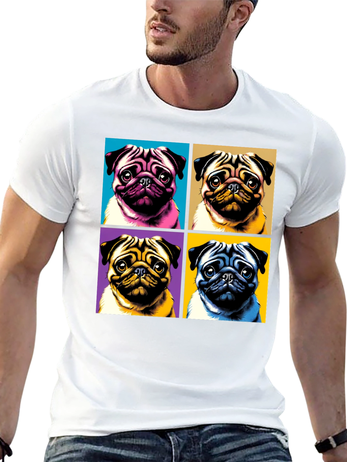 Pop Art Pug T-Shirt - Unique Dog Lover Tee