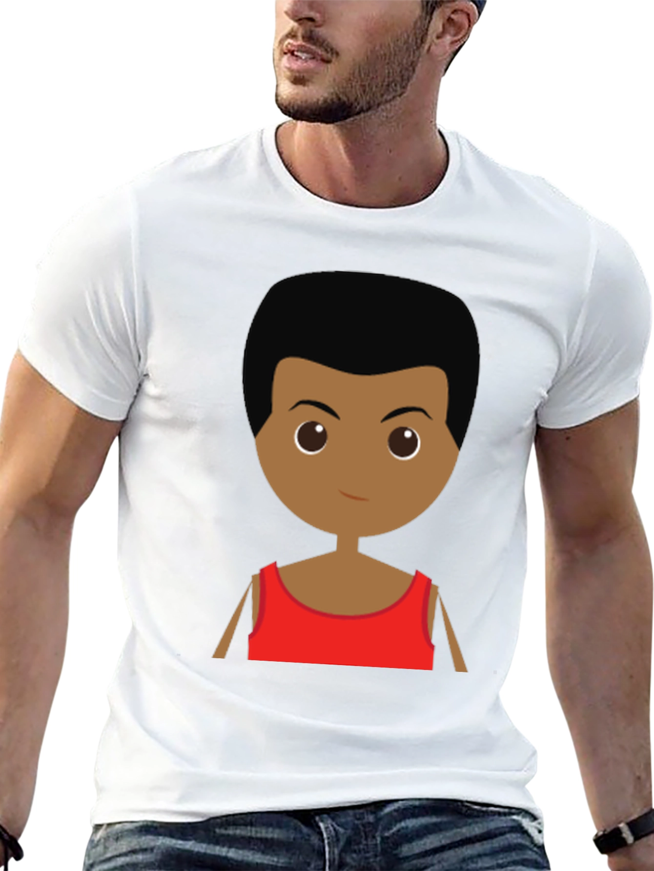 Cartoon Character Graphic Tee - Black