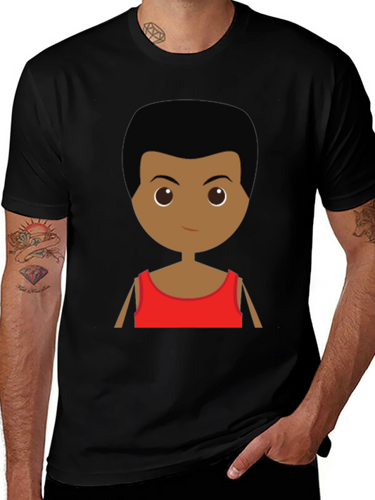 Cartoon Character Graphic Tee - Black