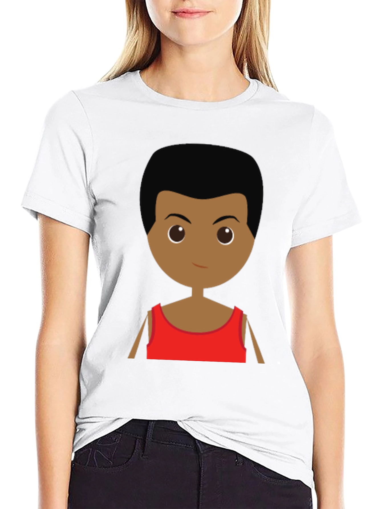 Cartoon Character Graphic Tee - Black
