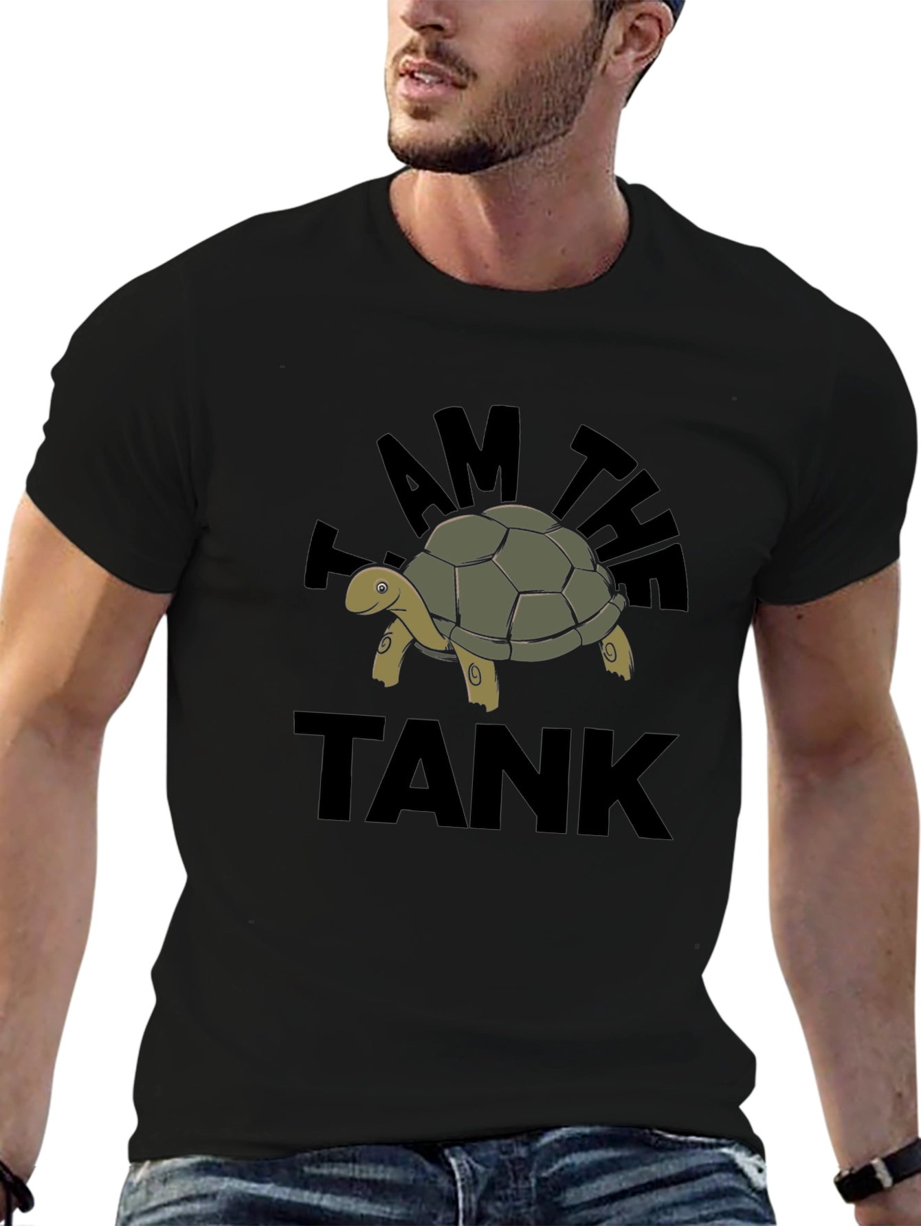 I Am The Tank Turtle Graphic Black T-Shirt