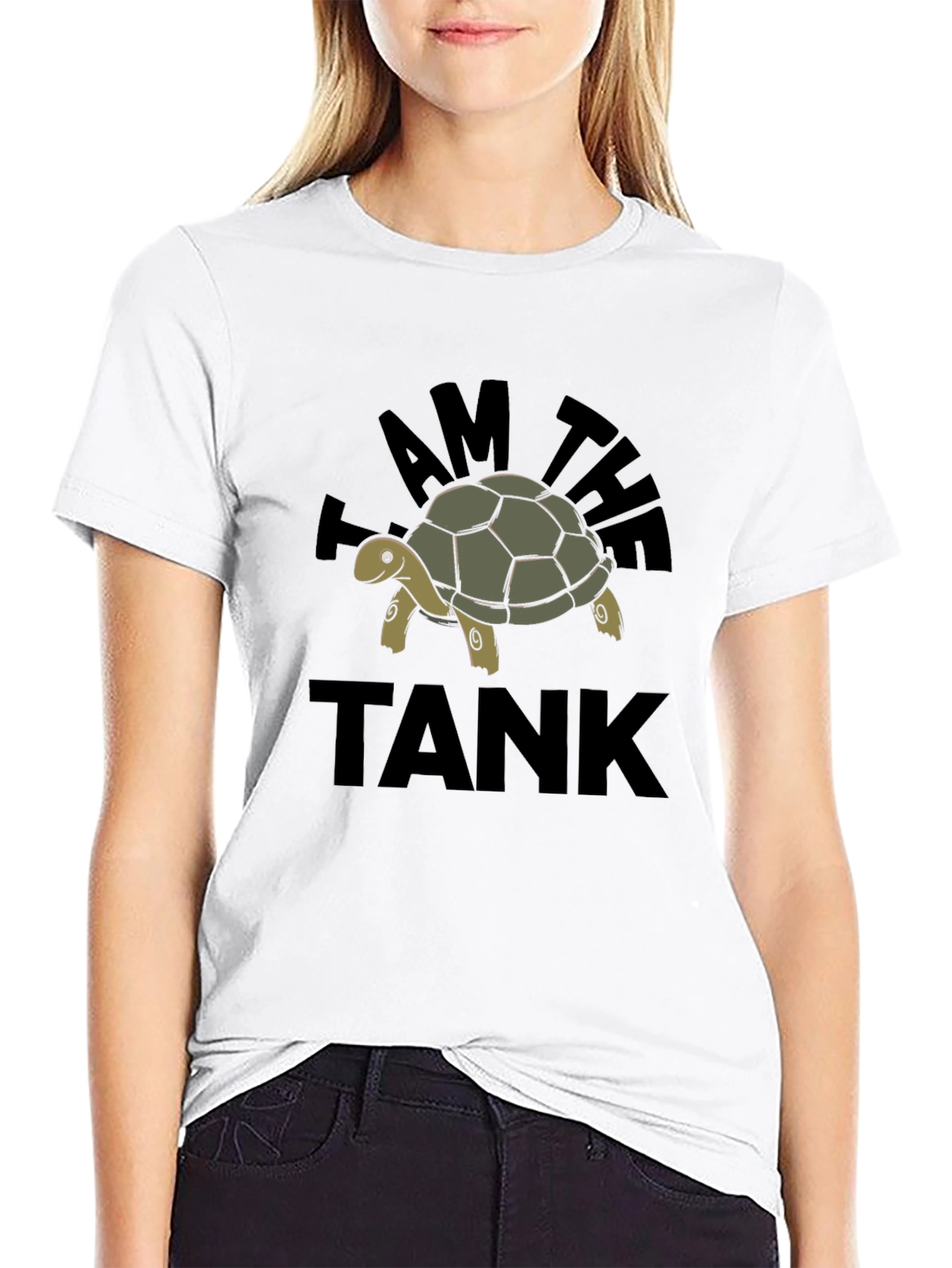 I Am The Tank Turtle Graphic Black T-Shirt