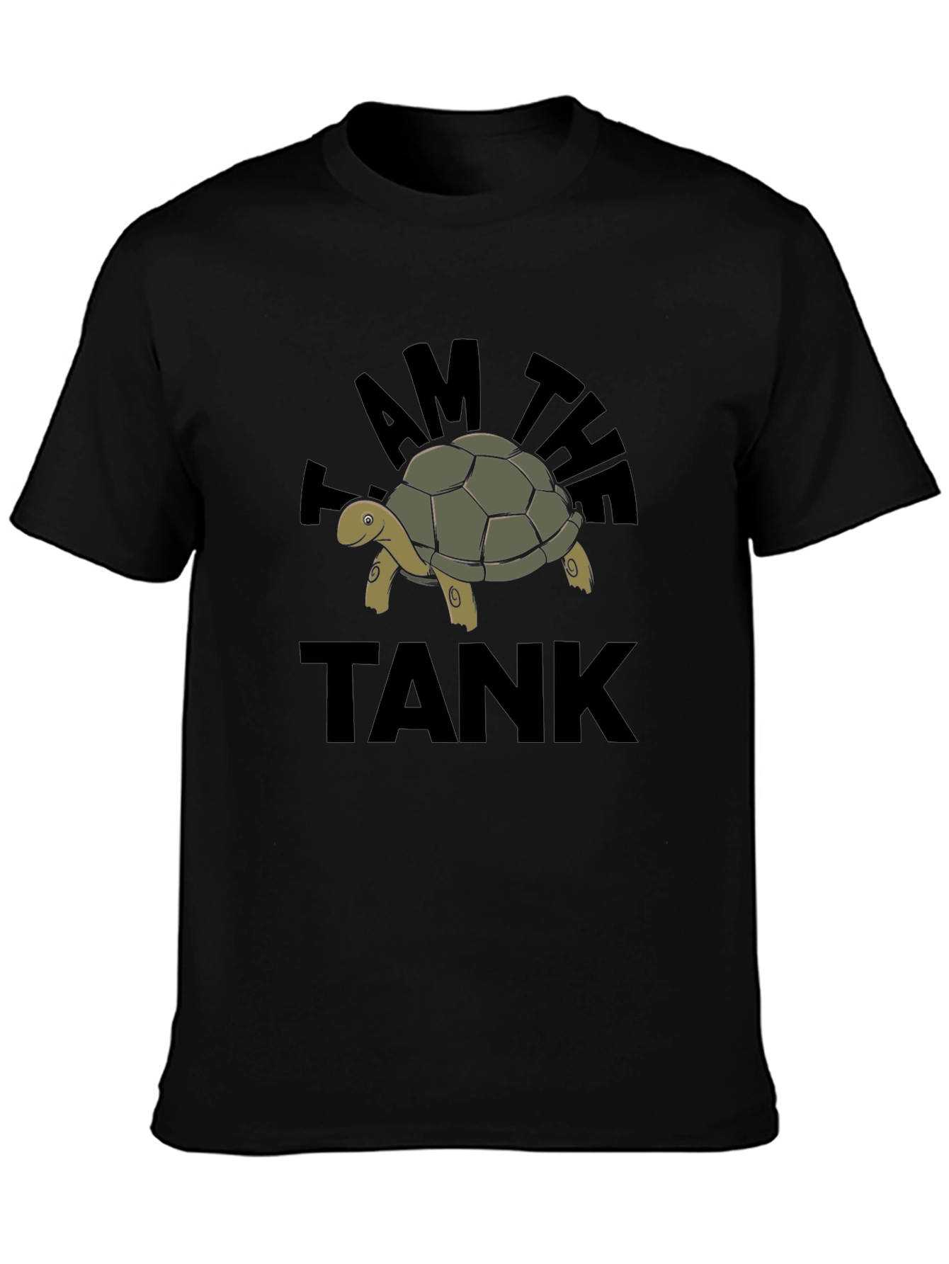 I Am The Tank Turtle Graphic Black T-Shirt