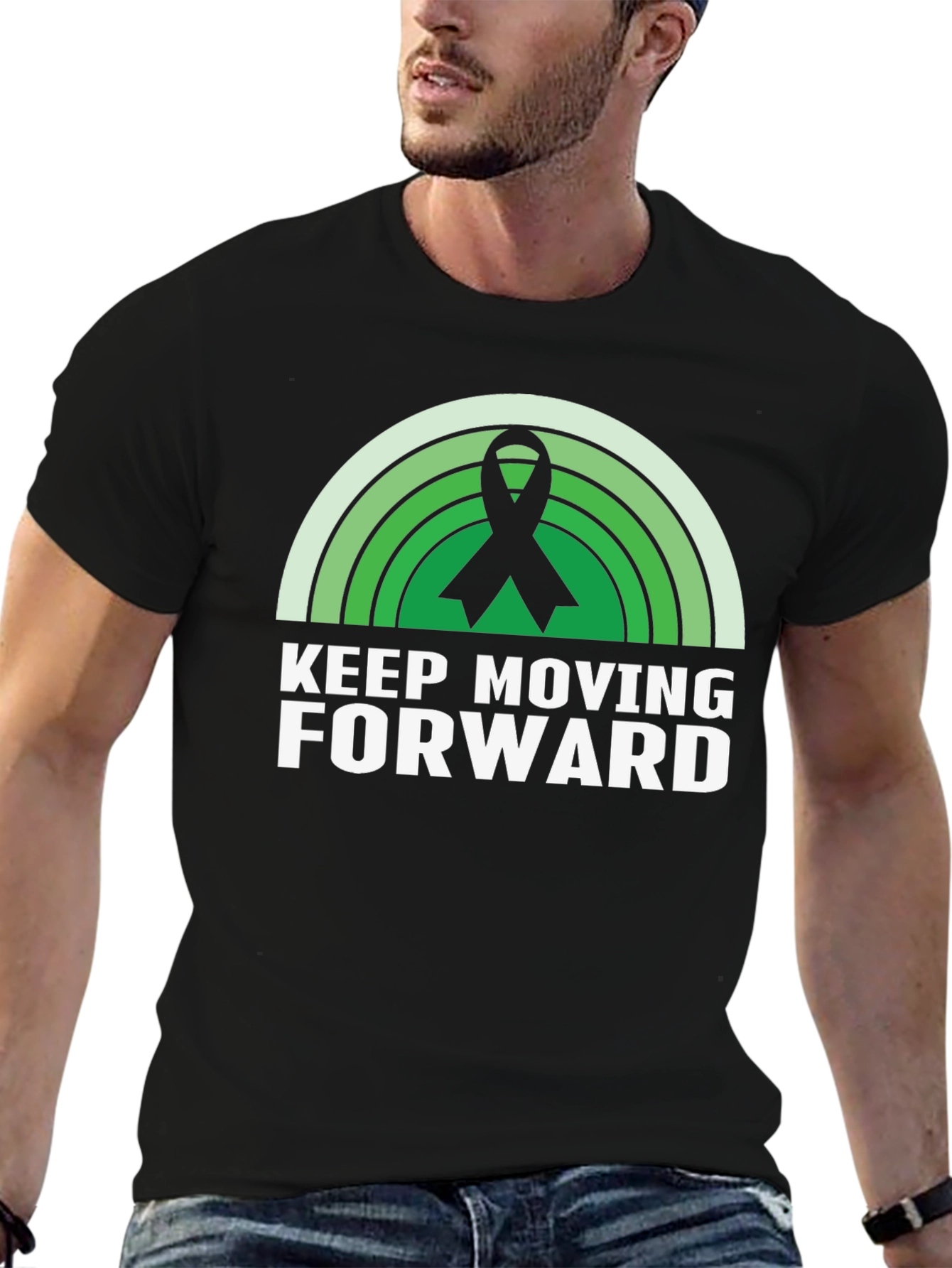 Keep Moving Forward Ribbon Graphic T-Shirt