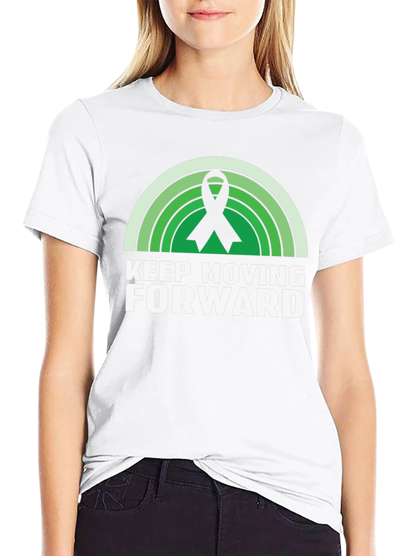 Keep Moving Forward Ribbon Graphic T-Shirt
