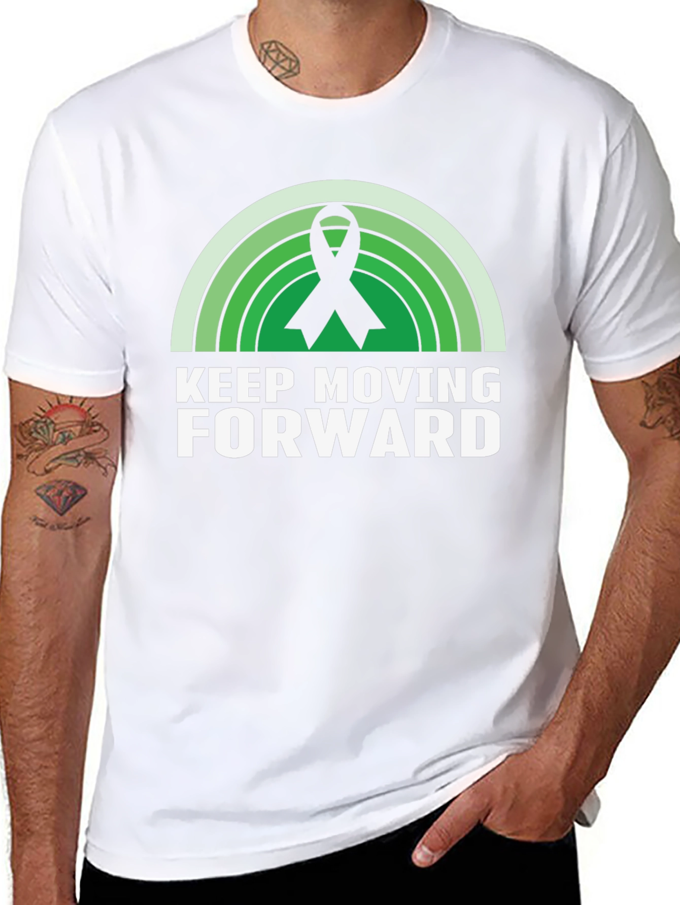 Keep Moving Forward Ribbon Graphic T-Shirt