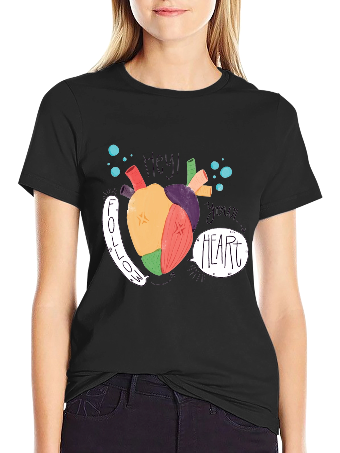 Follow Your Heart Graphic Tee - Black