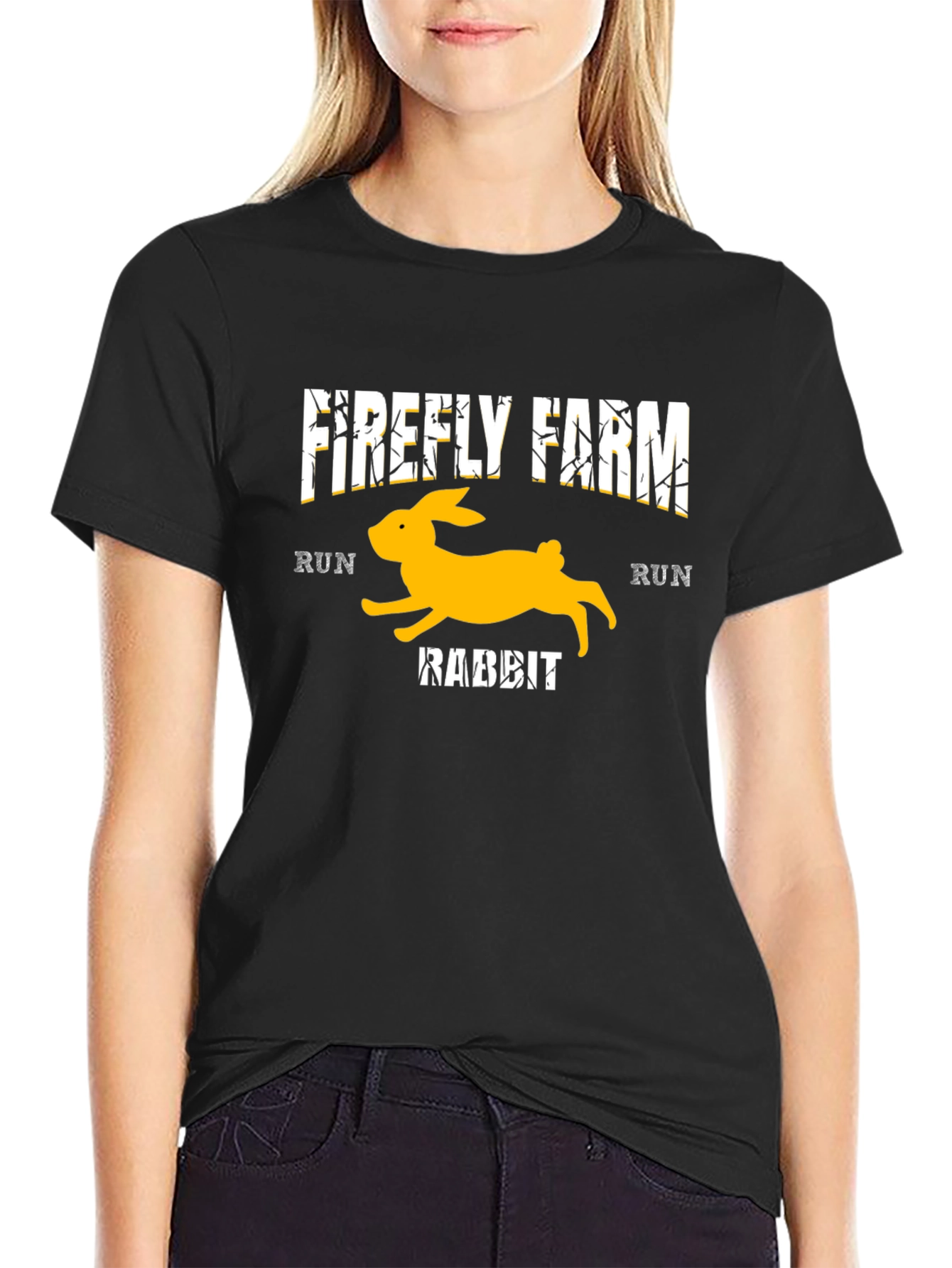 Firefly Farm Rabbit Run Black T-Shirt