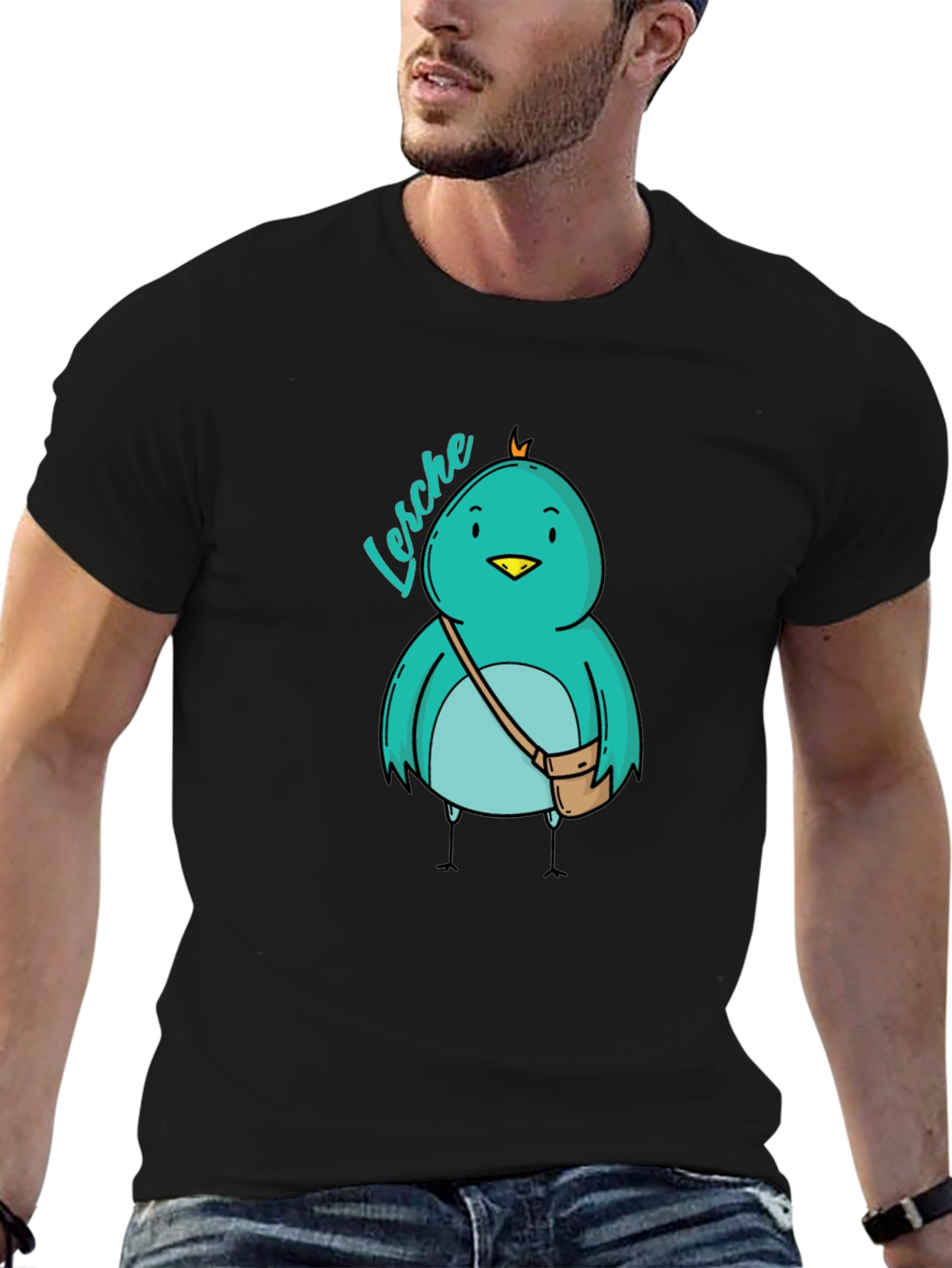 Cute Bird Graphic Tee - Unisex Black T-Shirt