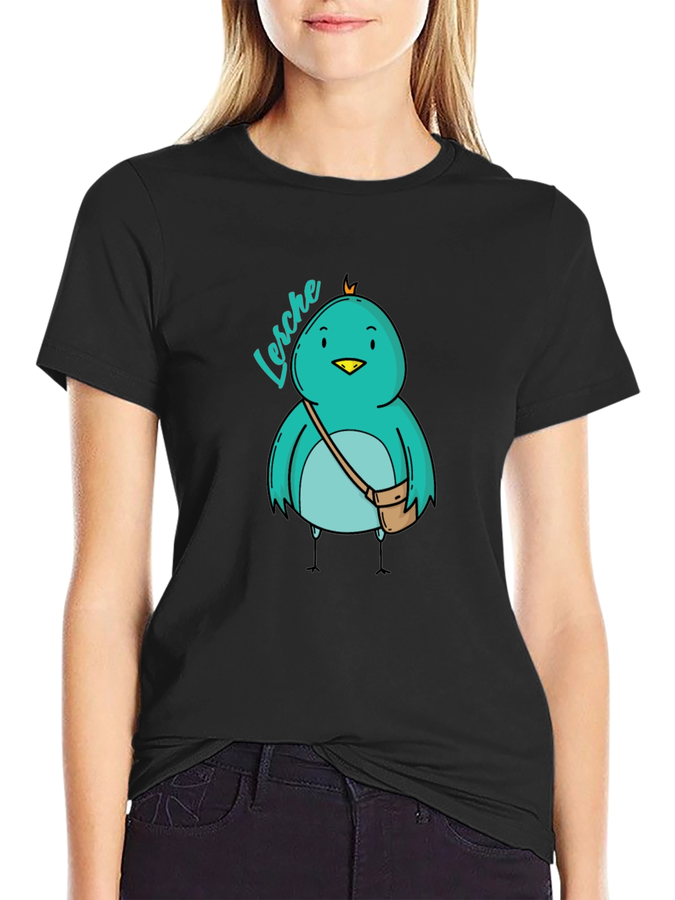 Cute Bird Graphic Tee - Unisex Black T-Shirt