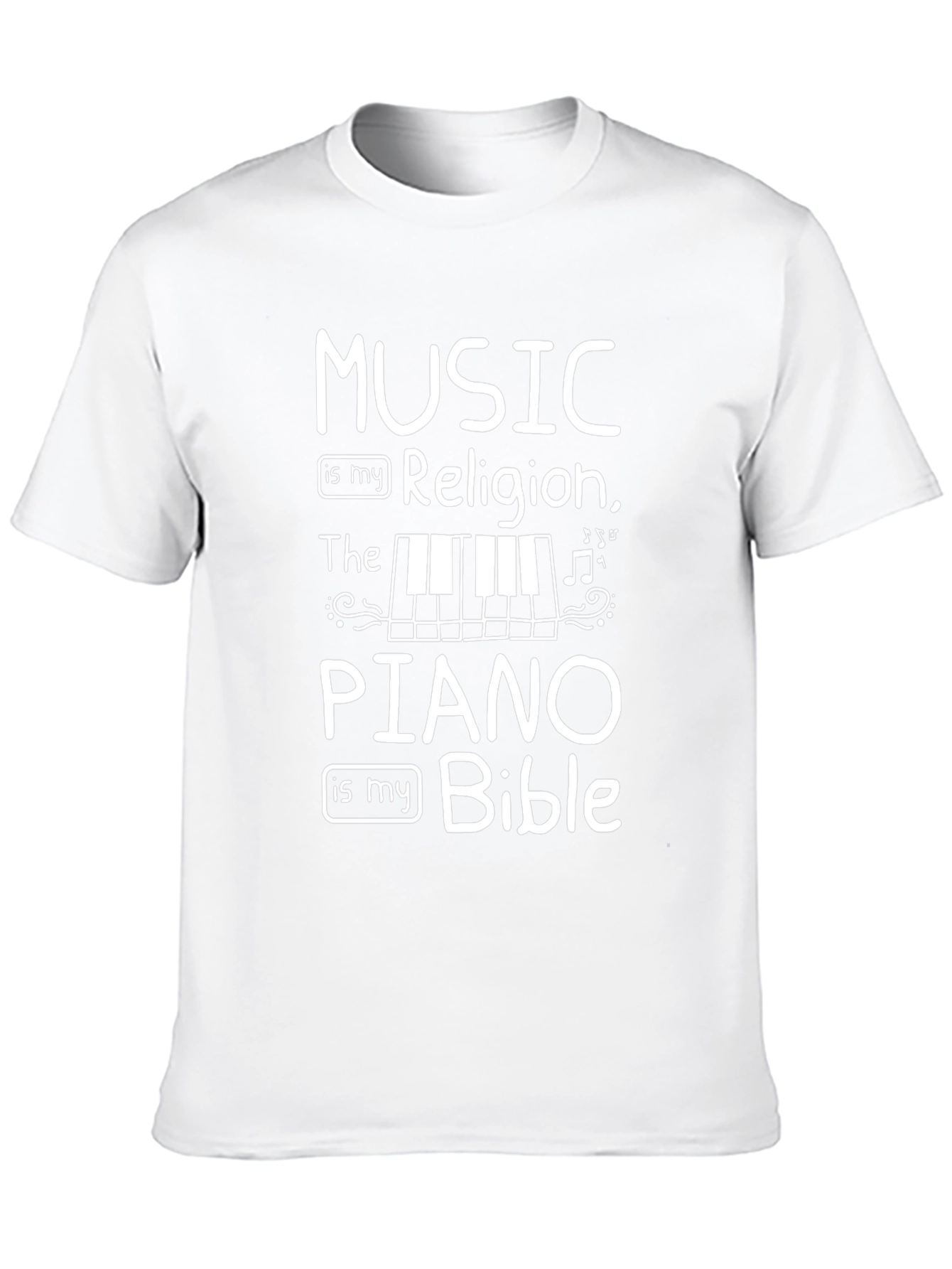 Music is My Religion Piano is My Bible T-Shirt