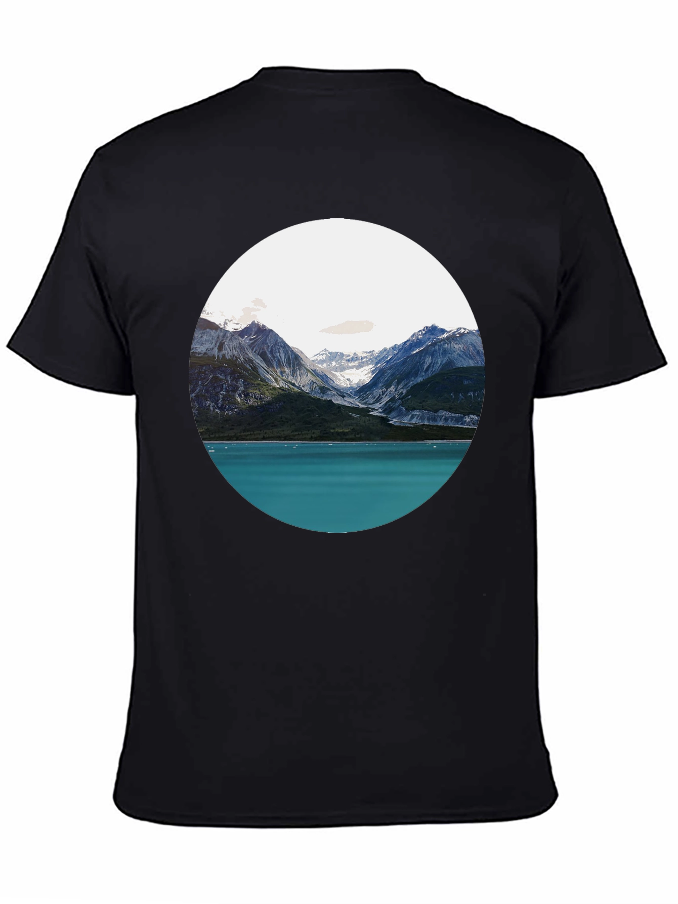 Scenic Mountain & Lake Graphic Tee - Black