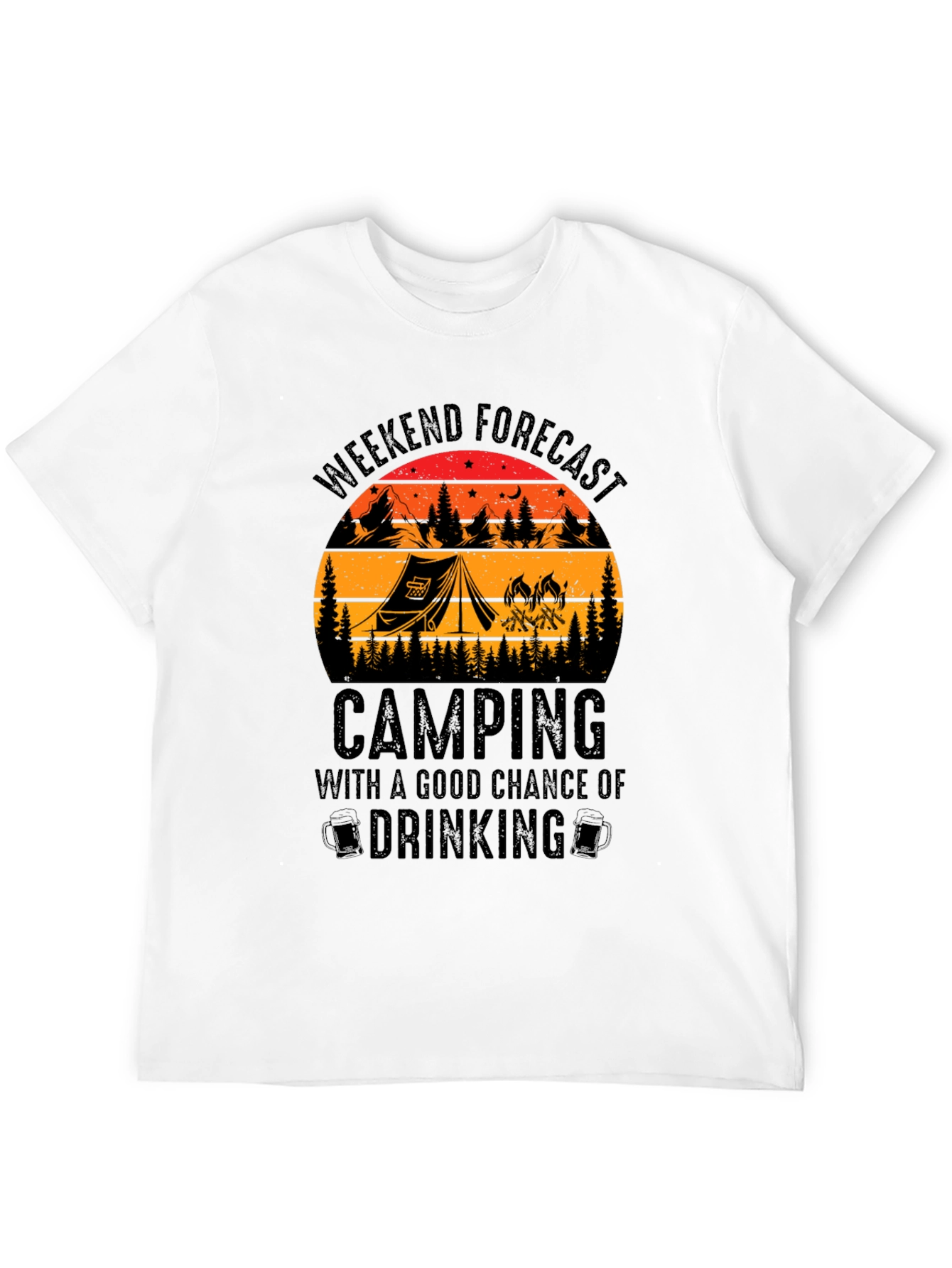 Camping & Drinking Forecast Graphic T-Shirt