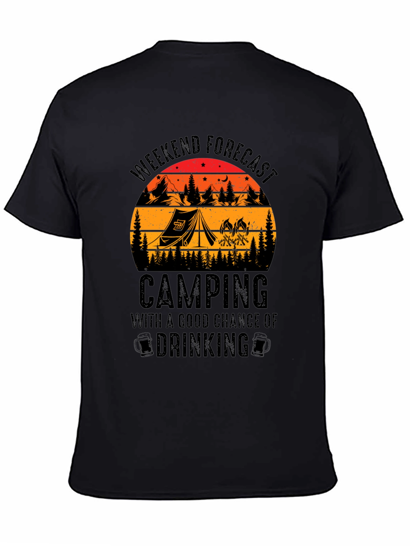 Camping & Drinking Forecast Graphic T-Shirt