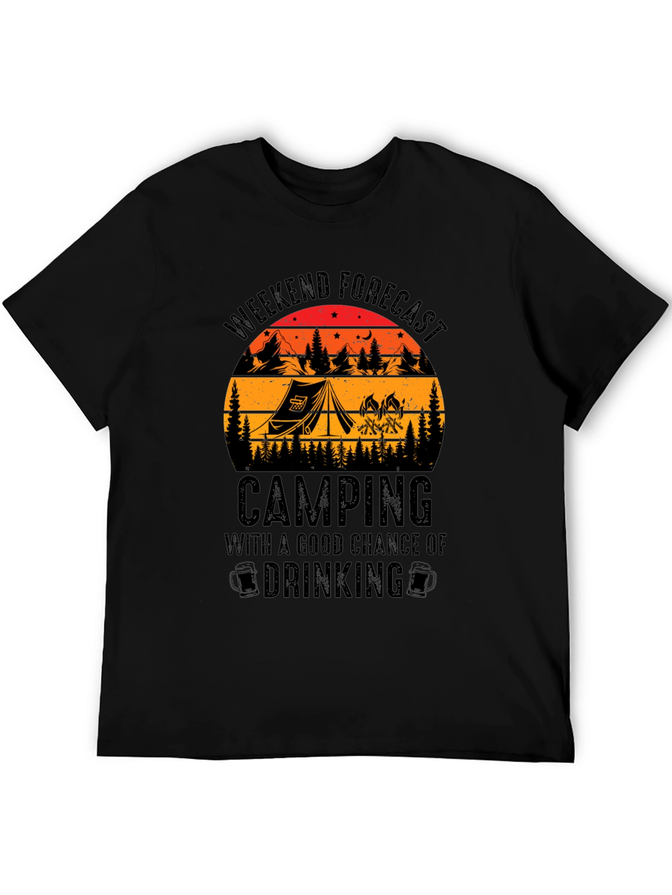Camping & Drinking Forecast Graphic T-Shirt