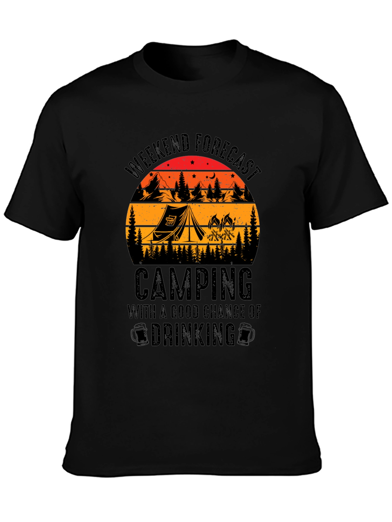 Camping & Drinking Forecast Graphic T-Shirt
