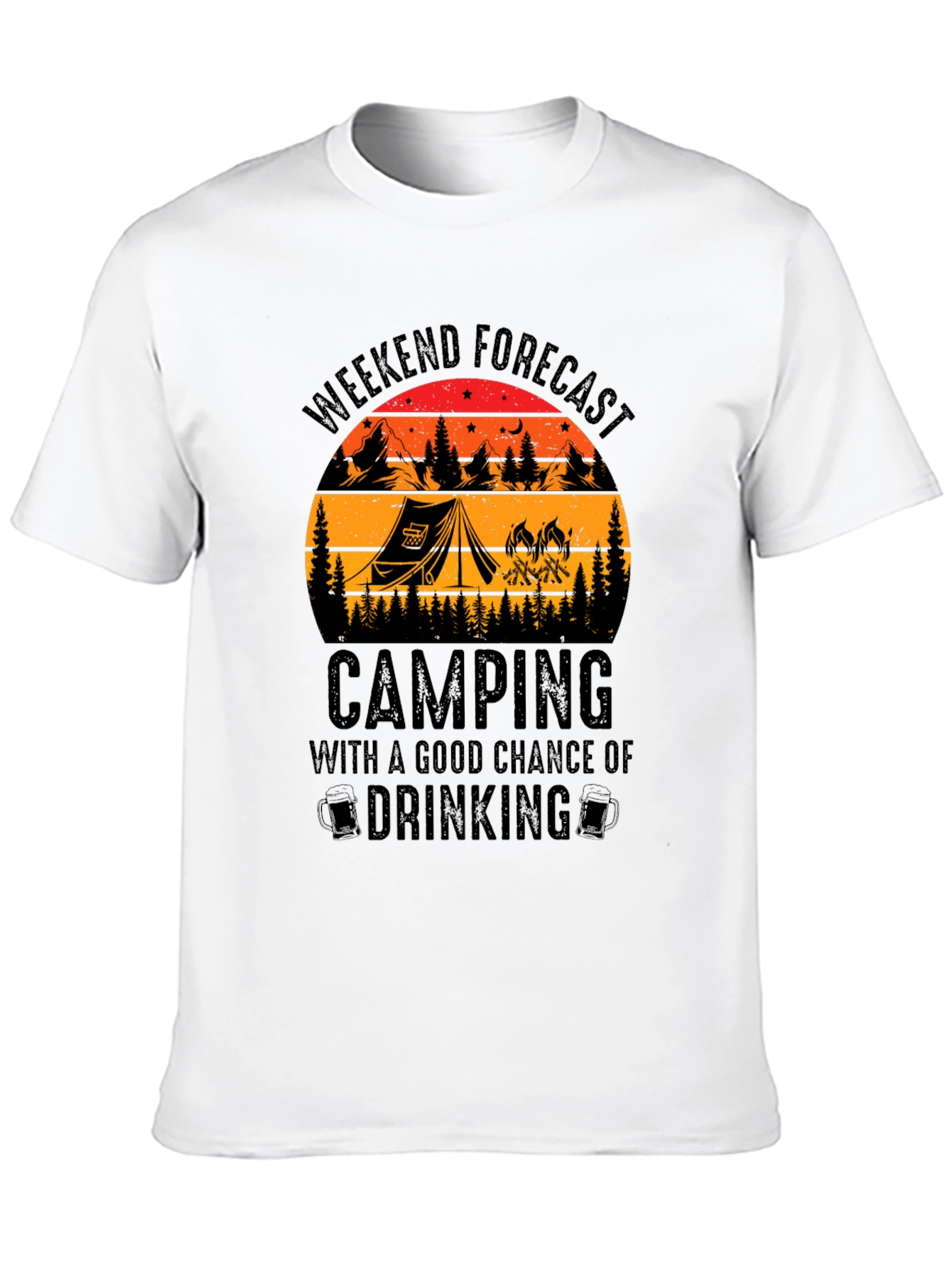 Camping & Drinking Forecast Graphic T-Shirt
